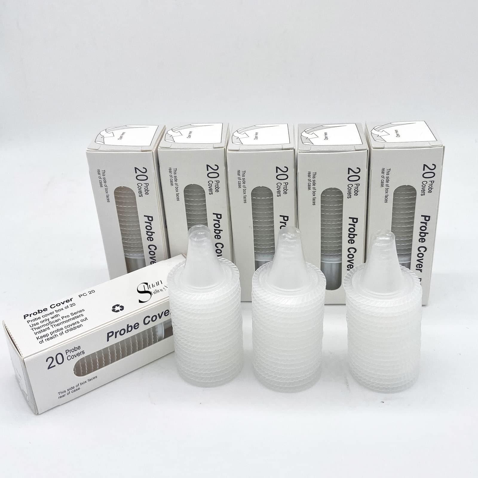 Ear Thermometer Probe Covers120PCS, Refill Caps Replacement Lens Thermometer Covers Filter Protector Ear Disposable Refill Caps Free Clear for All Thermometer Covers Models