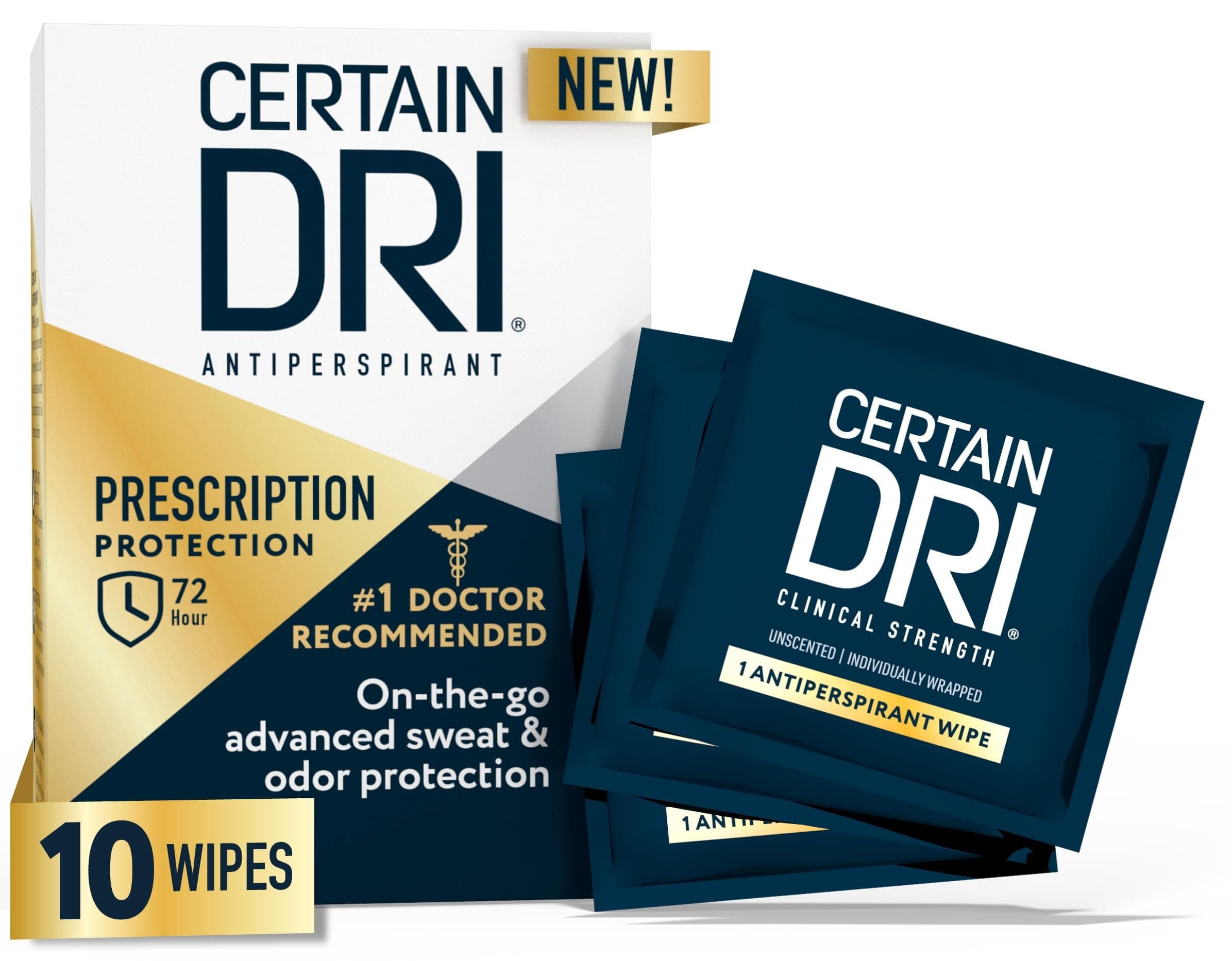 Certain Dri Antiperspirant Wipes for Excessive Sweating and Hyperhidrosis, Cl...