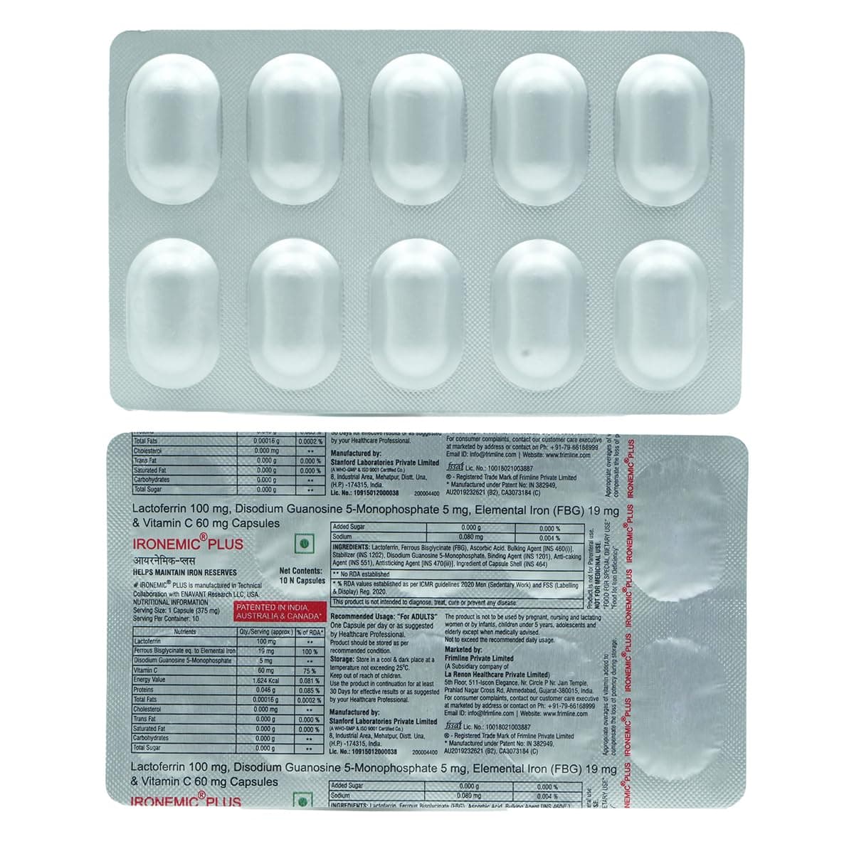 Ironemic Plus - Strip of 10 Capsules