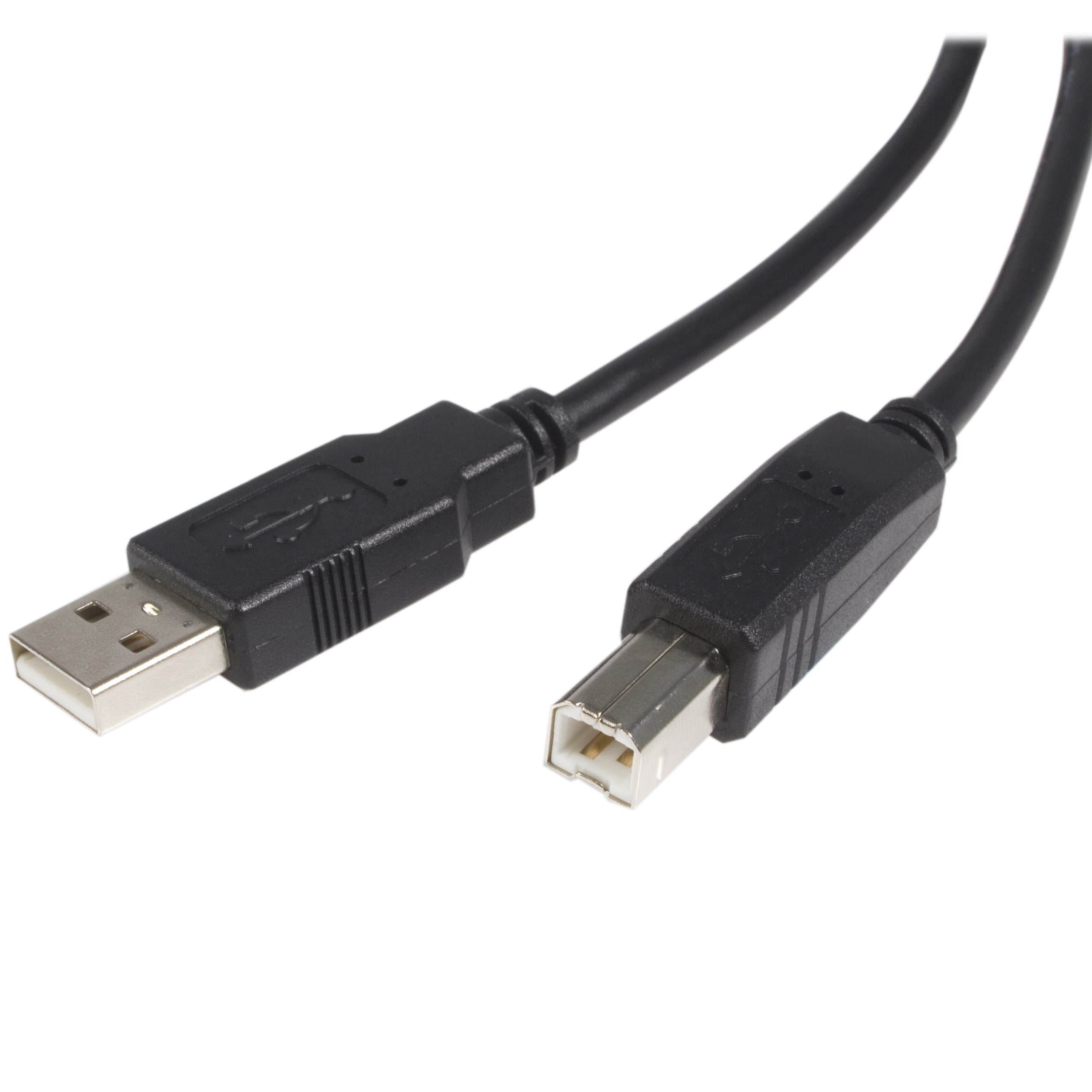 10 ft USB 2.0 Certified A to B Cable - M/M - 10ft type a to b USB Cable - 10ft a to b USB 2.0 Cable (USB2HAB10),Black