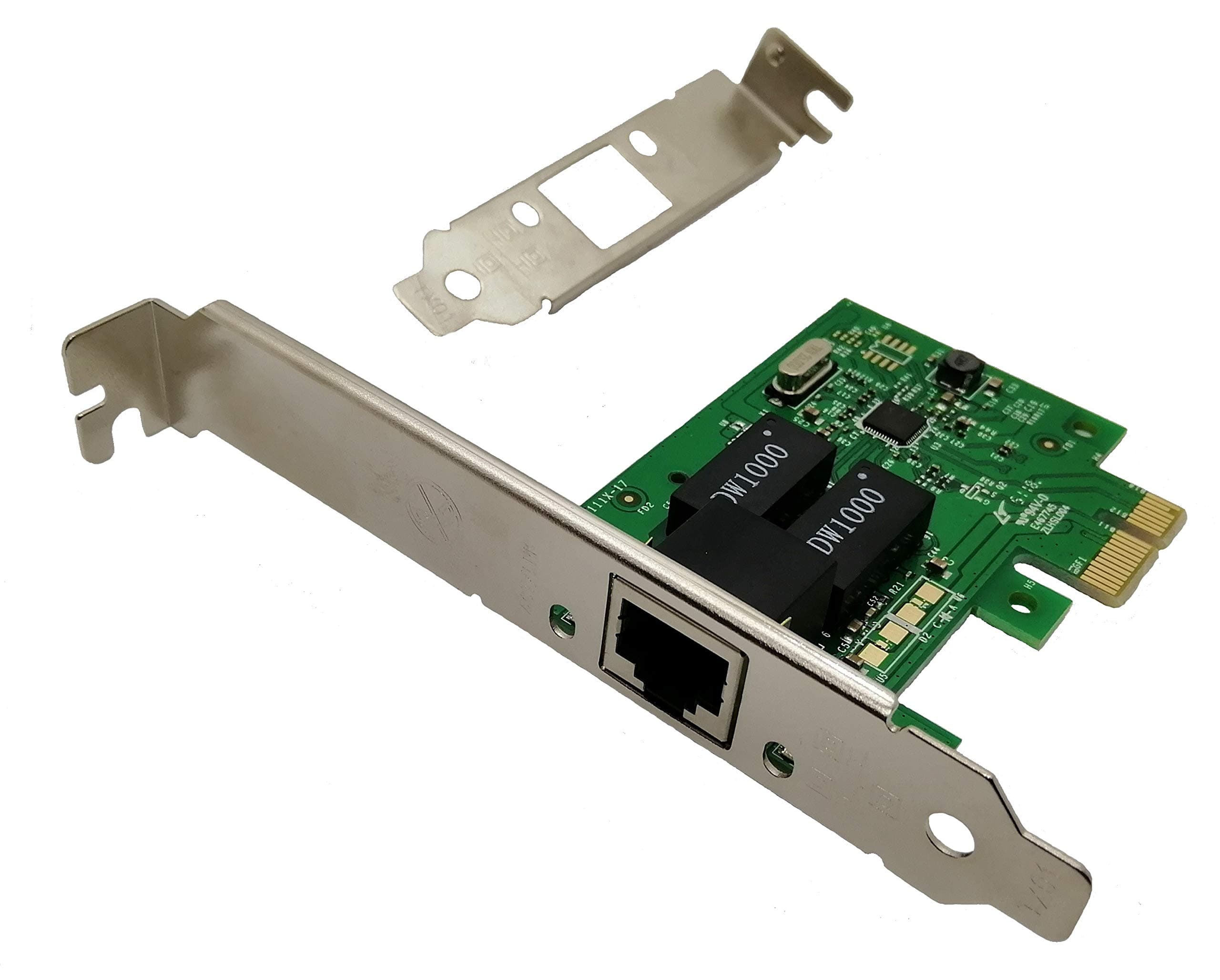 Realtek Chipset 1 Gigabits Gbps PCIe PCI Express Ethernet Network Interface Card Adapter with Low Profile Bracket for Desktop PC/Mac(No Software)