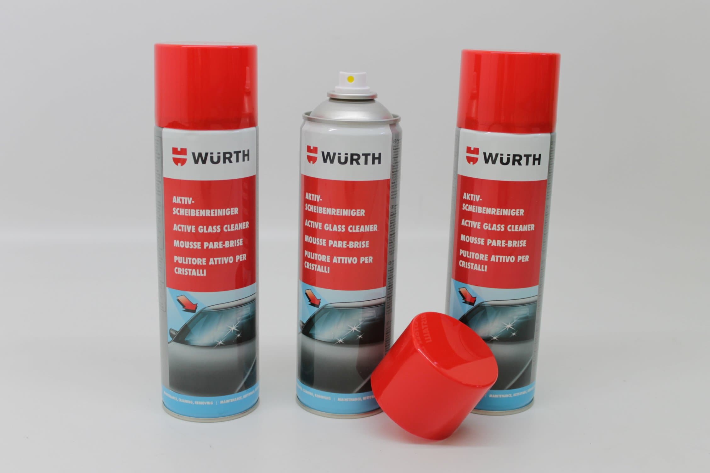 Würth Windscreen Cleaner Foam Active Glass Cleaner 3 pcs