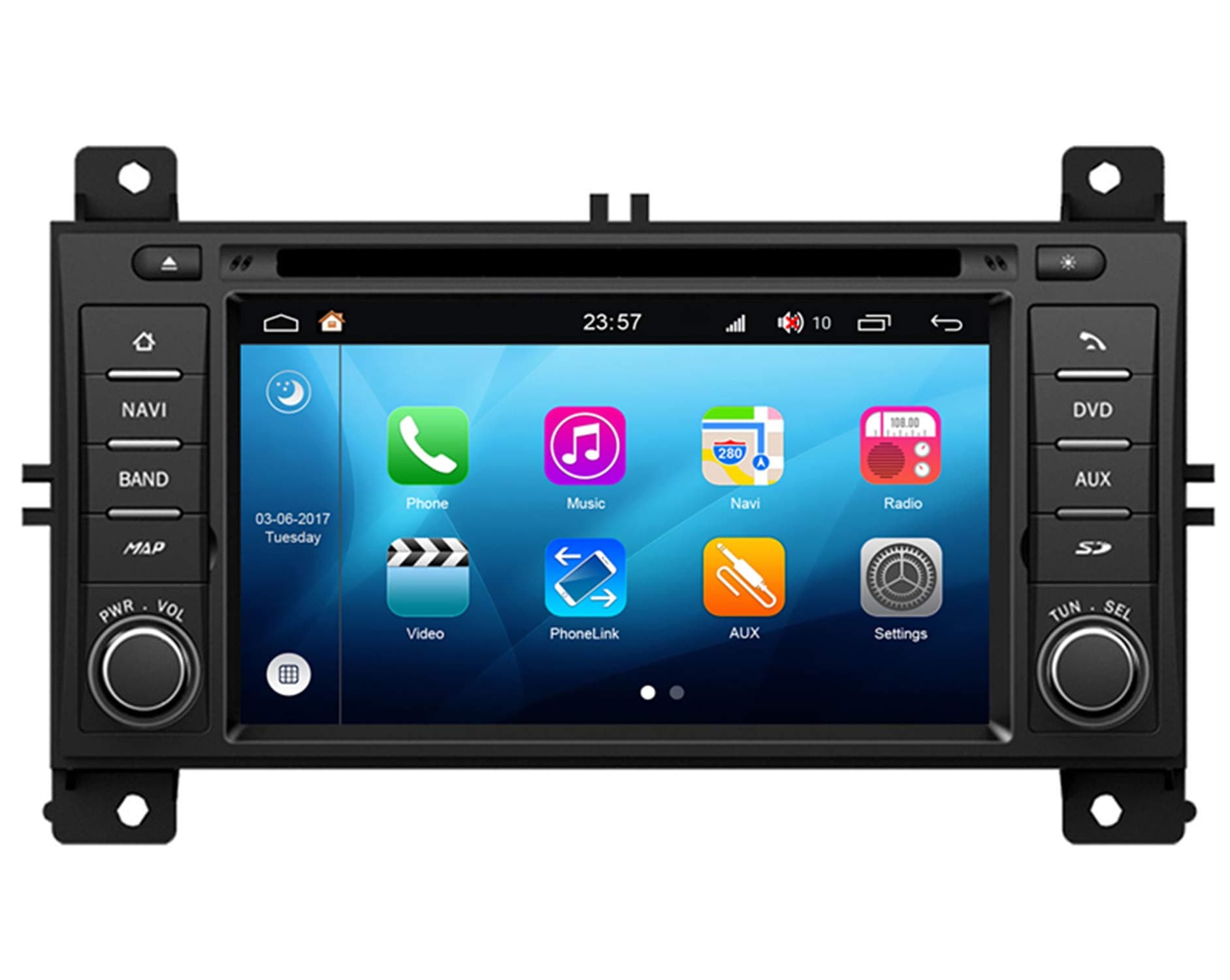 RoverOne Android 8.0 in Dash Car DVD GPS Navigation System for Jeep Grand Cherokee 2011 2012 2013 with Stereo Radio Bluetooth SD USB Mirror Link Touch Screen
