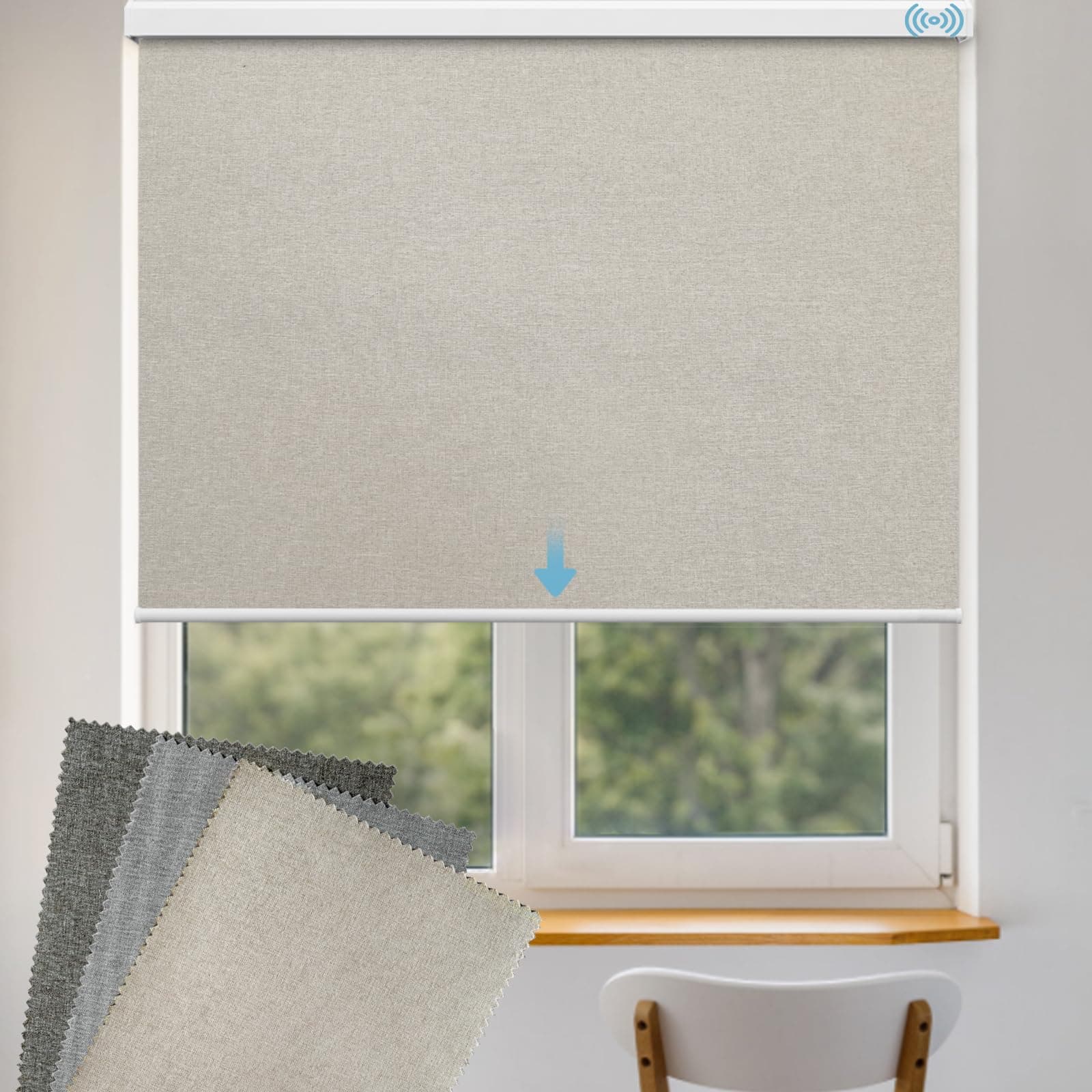 Motorized Roller Shade Fabric Samples(Fabric Grey, Fabric Beige, Fabric Brown)
