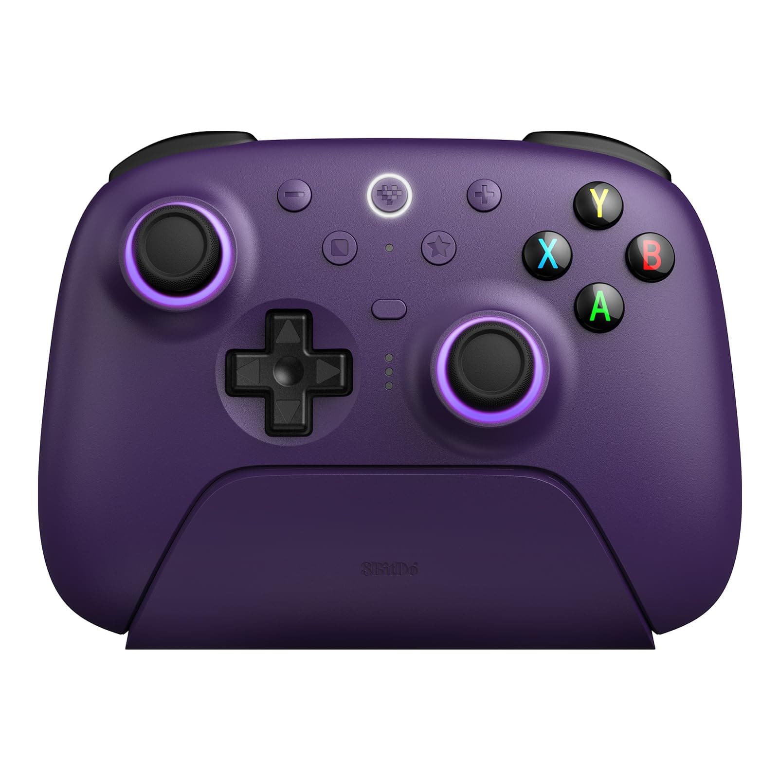 8Bitdo Ultimate 2 Wireless Controller for Windows & Android, Gaming Controller with TMR Joysticks, Switchable Hall Effect/Tactile Triggers, Motion Control, RGB Fire Ring, 8Speed Wireless Tech, Purple
