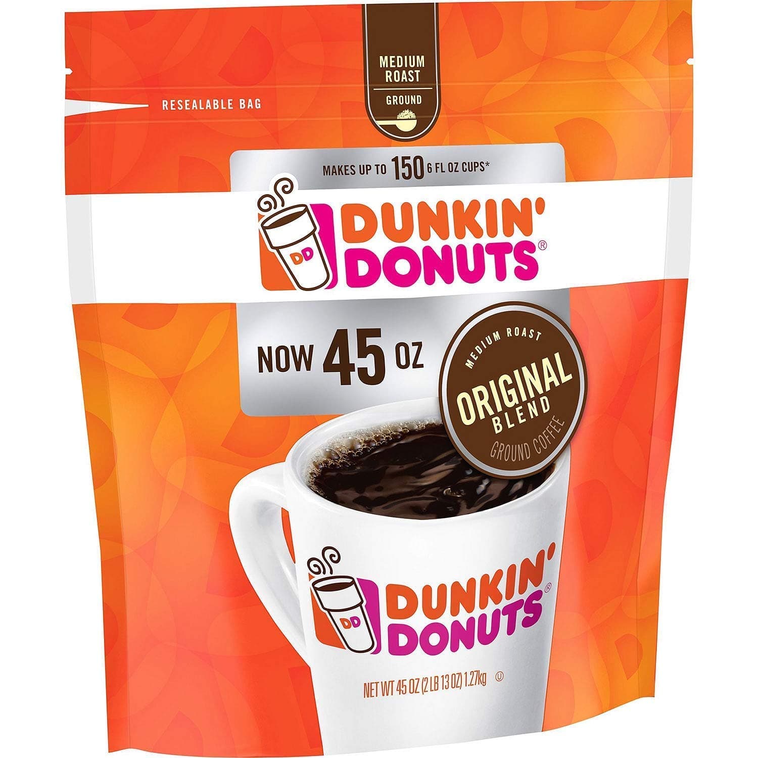 Dunkin' Donuts Original Blend Ground Coffee, Medium Roast (45 oz.)