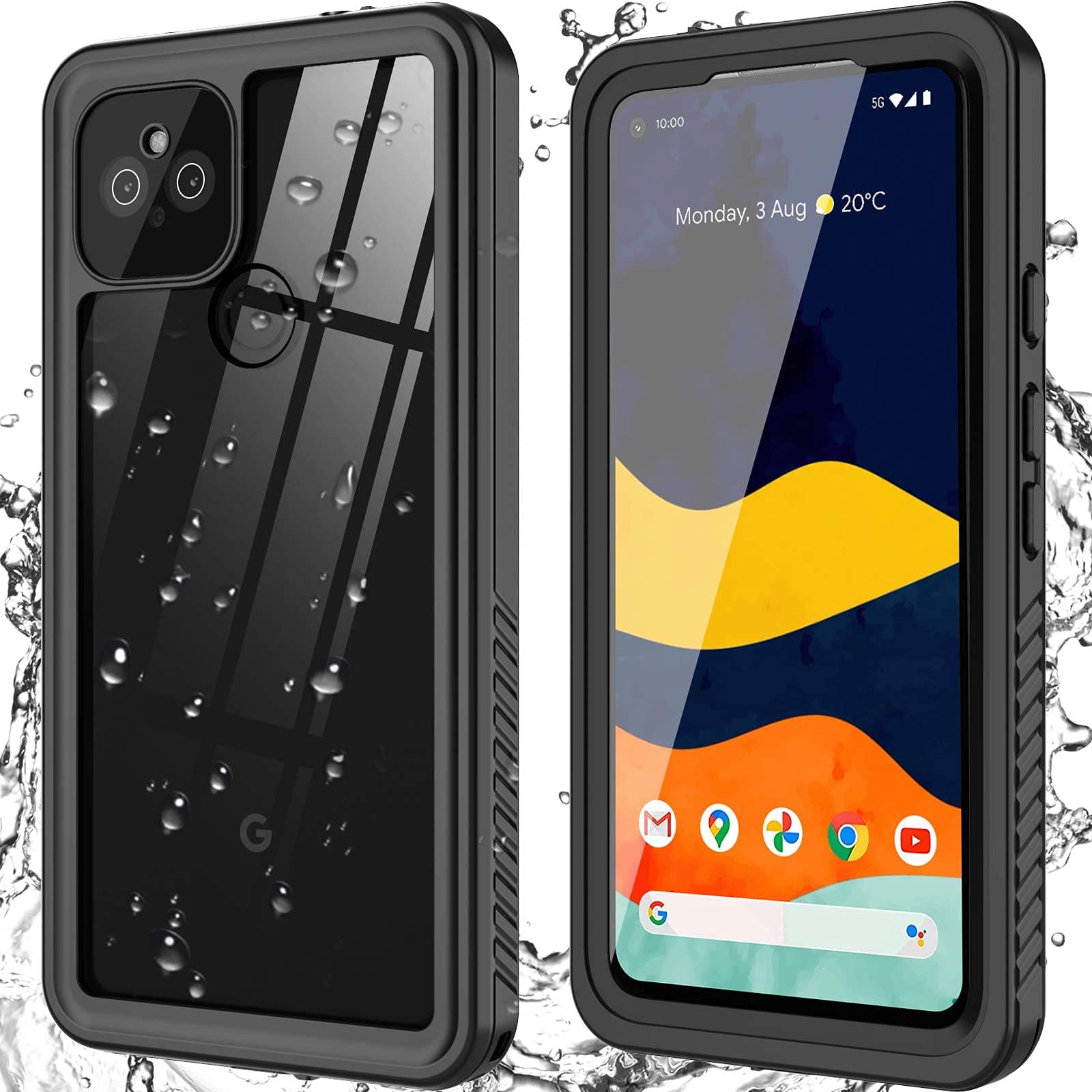 Oterkin for Google Pixel 4a 5G Case,Pixel 4a 5G Waterproof Case with Built-in Screen Protector 360° Protective Full Body Shockproof Dustproof Heavy Duty Case for Pixel 4a 5G (6.2inch)