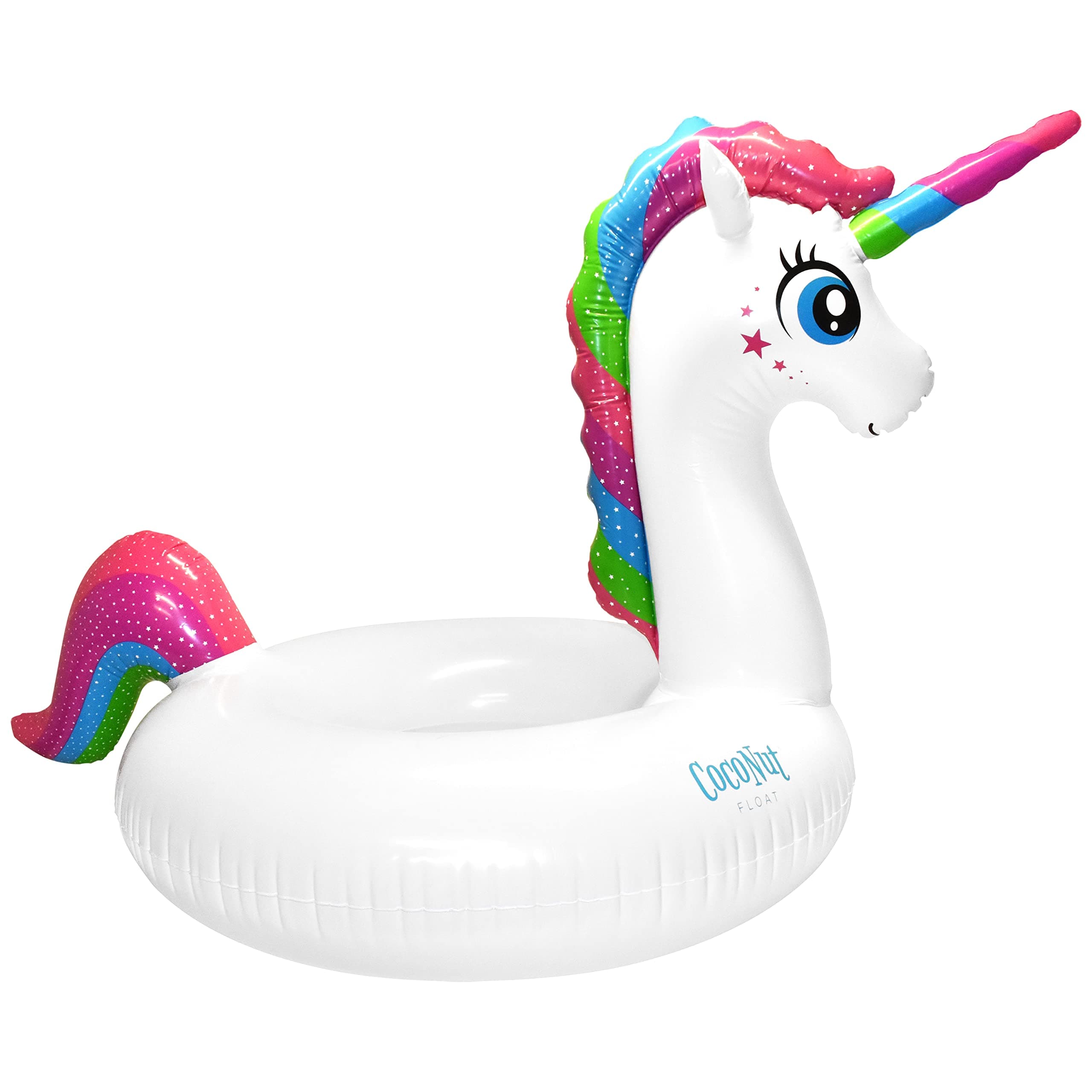 Coconut Outdoor Magical Unicorn Pool Float – Jumbo Inflatable Pool Ring – Durable Long Lasting Lounge Tube and Water Toy – Fun Decoration for Parties, Events – Ages 8+ Years