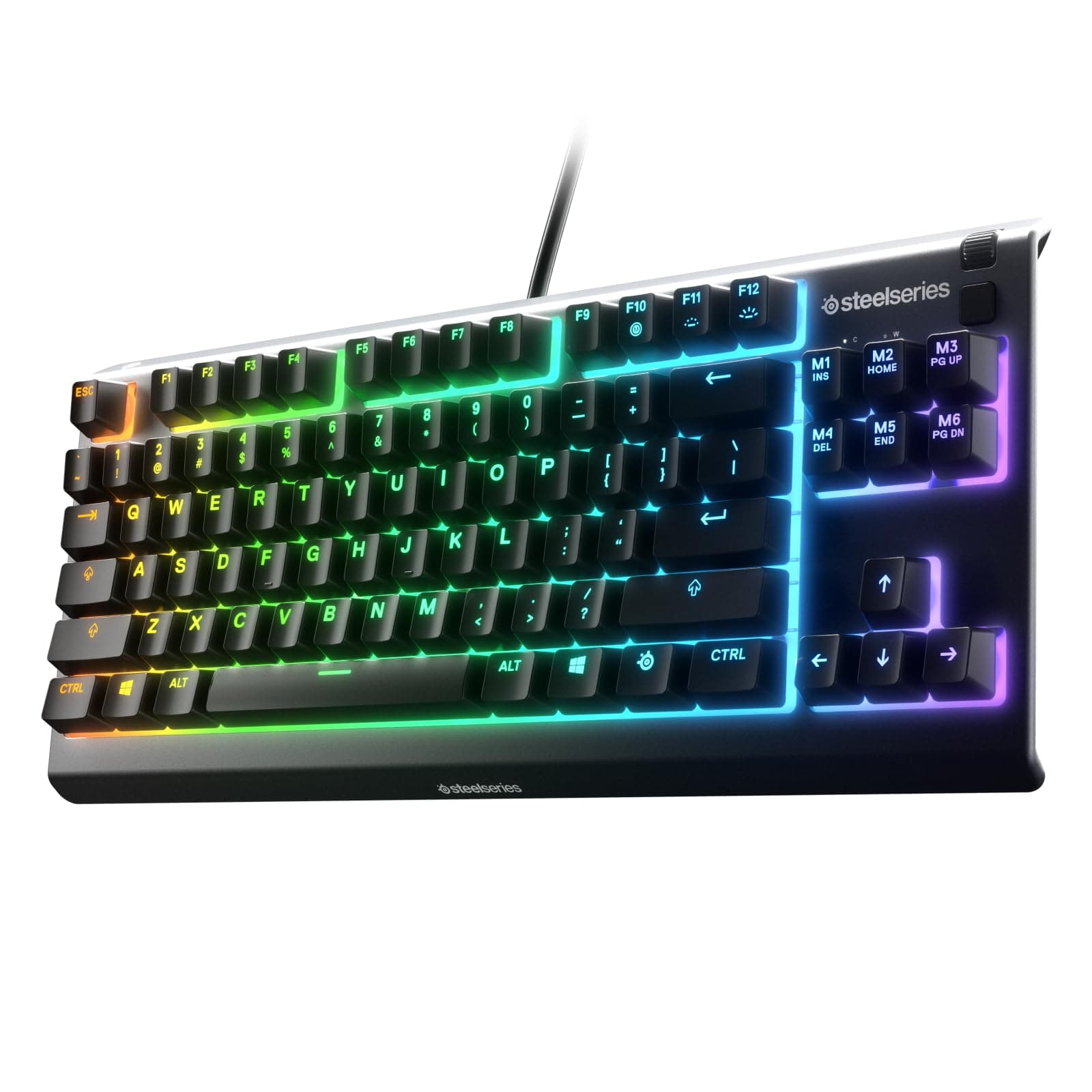 Apex 3 TKL RGB Gaming Keyboard – Tenkeyless Compact Form Factor - 8-Zone RGB Illumination – IP32 Water & Dust Resistant – Whisper Quiet Gaming Switch – Gaming Grade Anti-Ghosting,Black