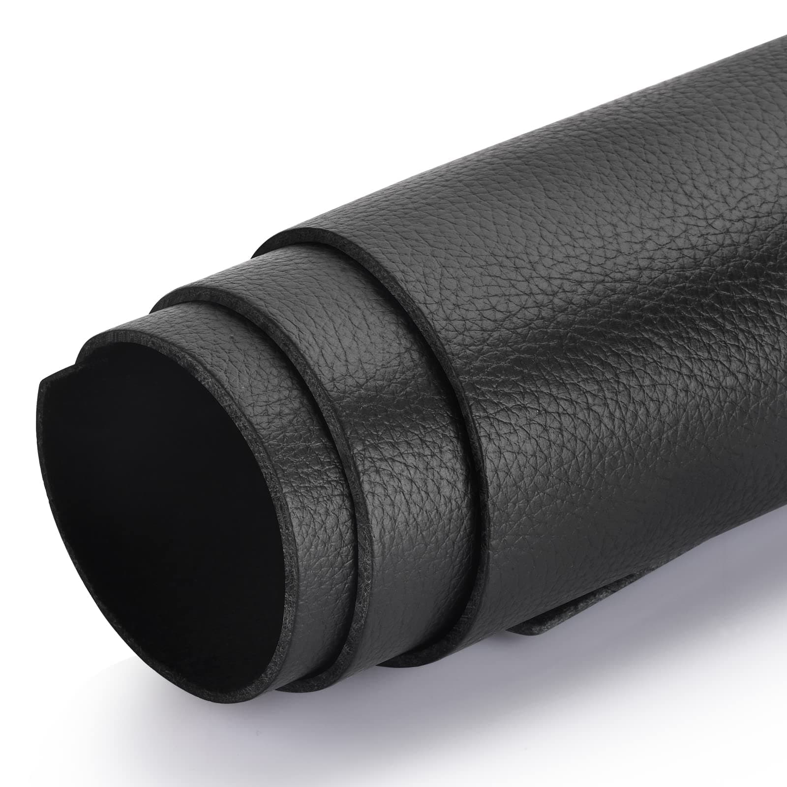 TeeLiy Tooling Leather Square 1.6-1.8MM Thick Genuine Full Grain Black Litchi Cowhide Leather Sheets for Crafts Tooling Sewing Wallet Earring Hobby Workshop (Black Litchi, 8"x12")