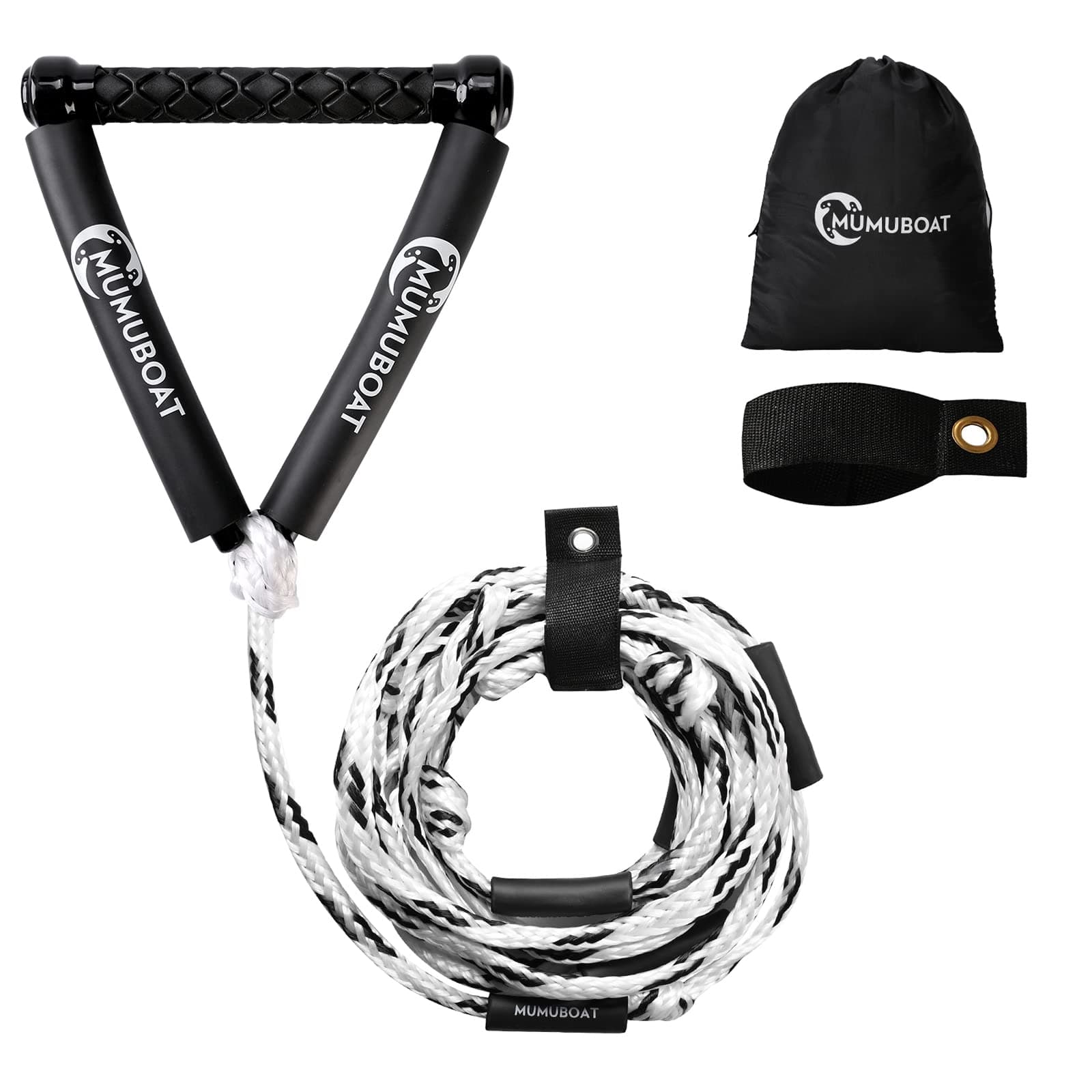 Wakesurf Rope with Handle, 25ft Adjustable Wake Surf Rope Floating Watersport Ropes for Wake Surfing