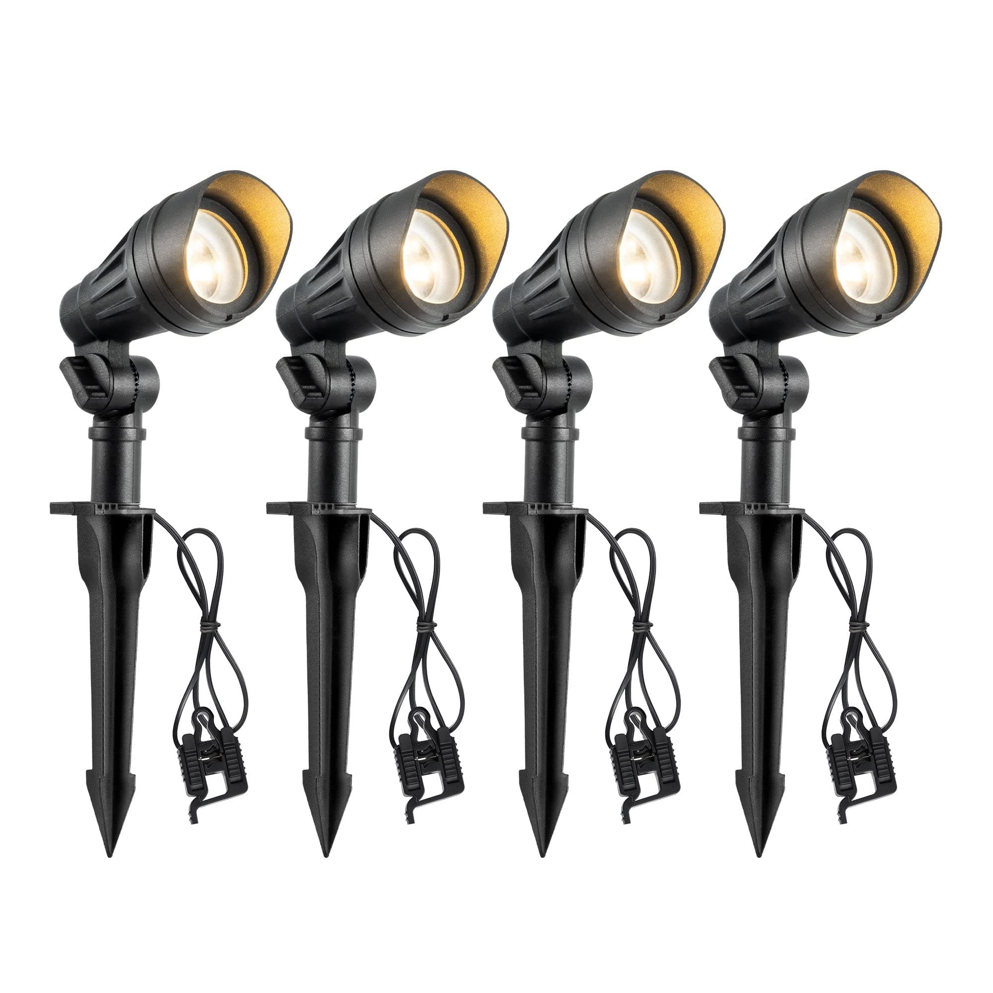 EDISHINE Low Voltage LED Landscape Lights with 35° Beam Angle, 3.2W 240LM 3000K Outdoor Landscape Lighting, CRI 80, Waterproof SpotLights for Trees, House, Yard, Garden, ETL Listed, 4 Pack