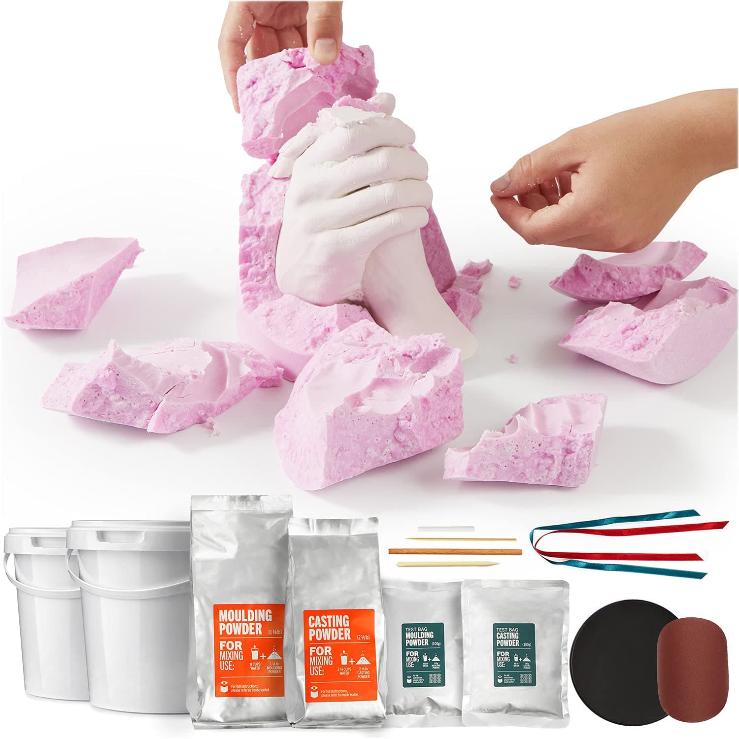 HomeBuddy Hand Casting Kit - Keepsake Hand Mold Kit for Couples - Includes Alginate Molding Powder, Casting Stone, and Instructions - Perfect for Weddings, Anniversaries, Family Memories, DIY Projects