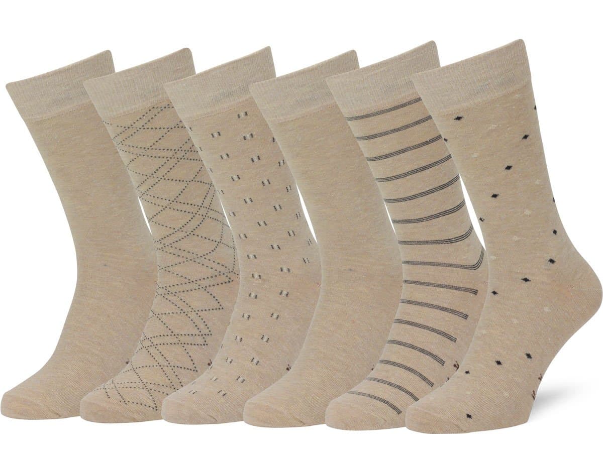 Easton Marlowe Mens Socks 6 Pack Cotton Classic Pattern Socks for Men Solid Color Socks Black Socks
