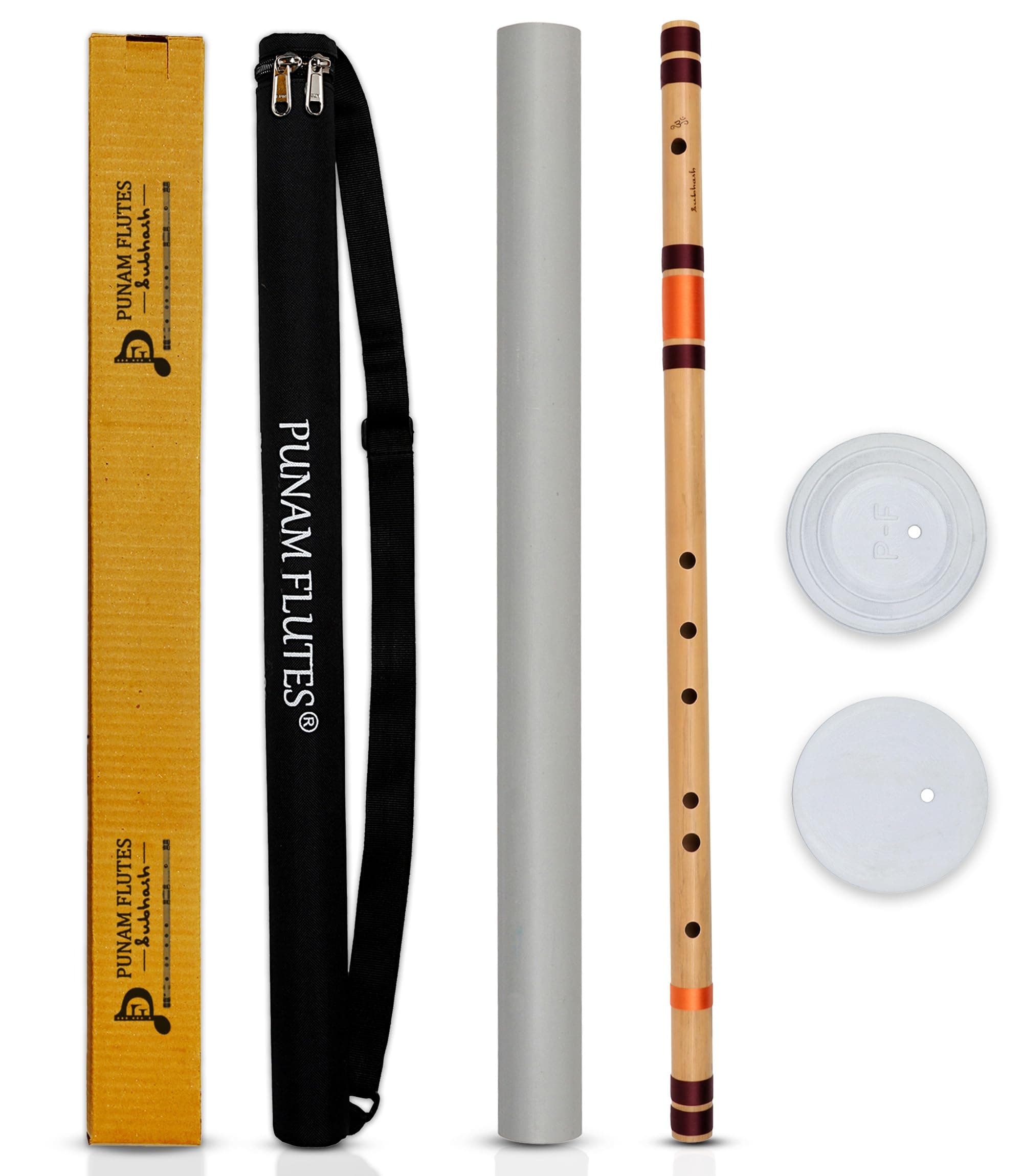 Punam Flutes E Natural Base Right Hand Indian Bansuri Size 29.3 Inches