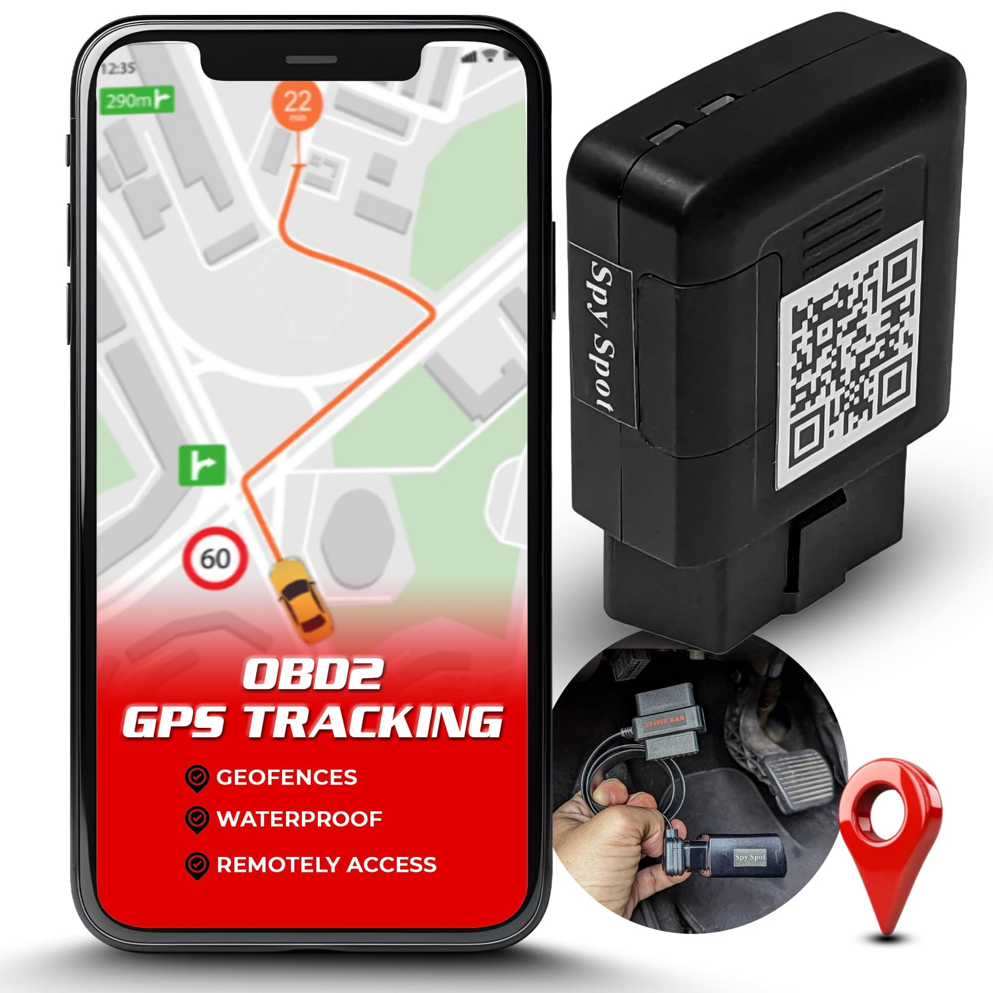 Spy Spot OBD 2 GPS Tracking Device with 4G Real-Time Locator, Tracker & Vehic...