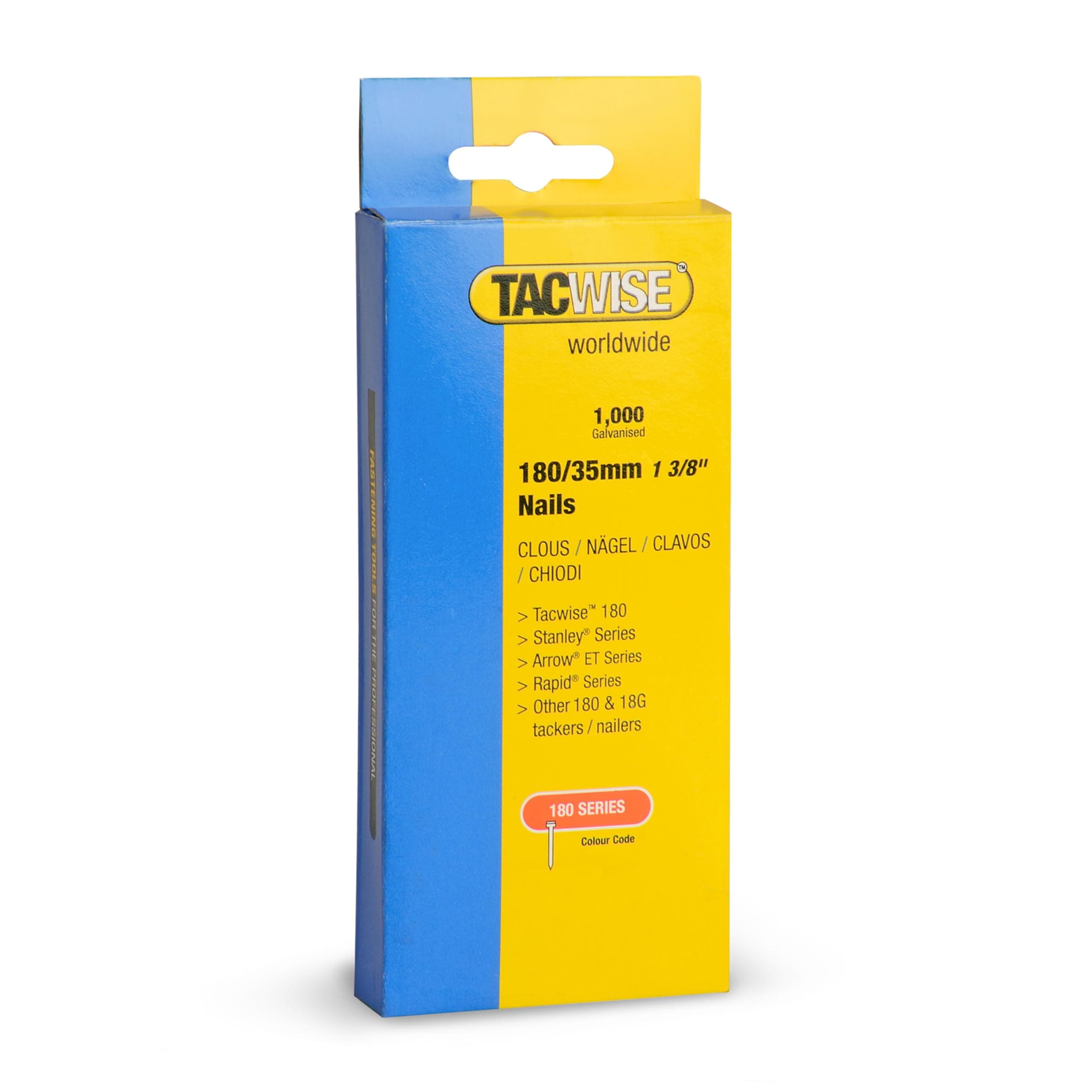 Tacwise 0364 Galvanised Brad Nails Type 18G / 35 mm, Pack of 1000