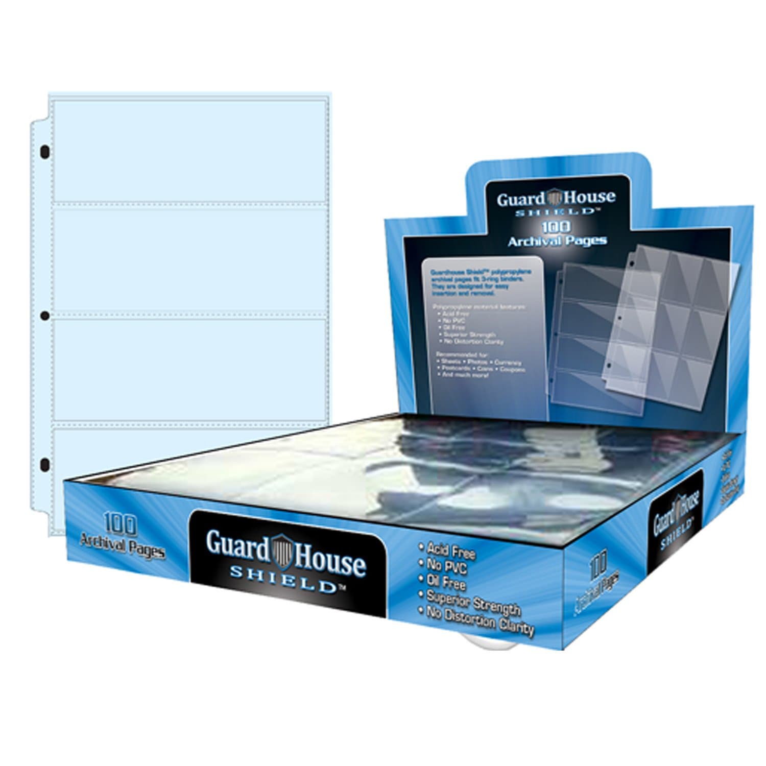 GuardHouse Shield 4 Pocket Currency Storage Pages for Modern Bills Box of 100