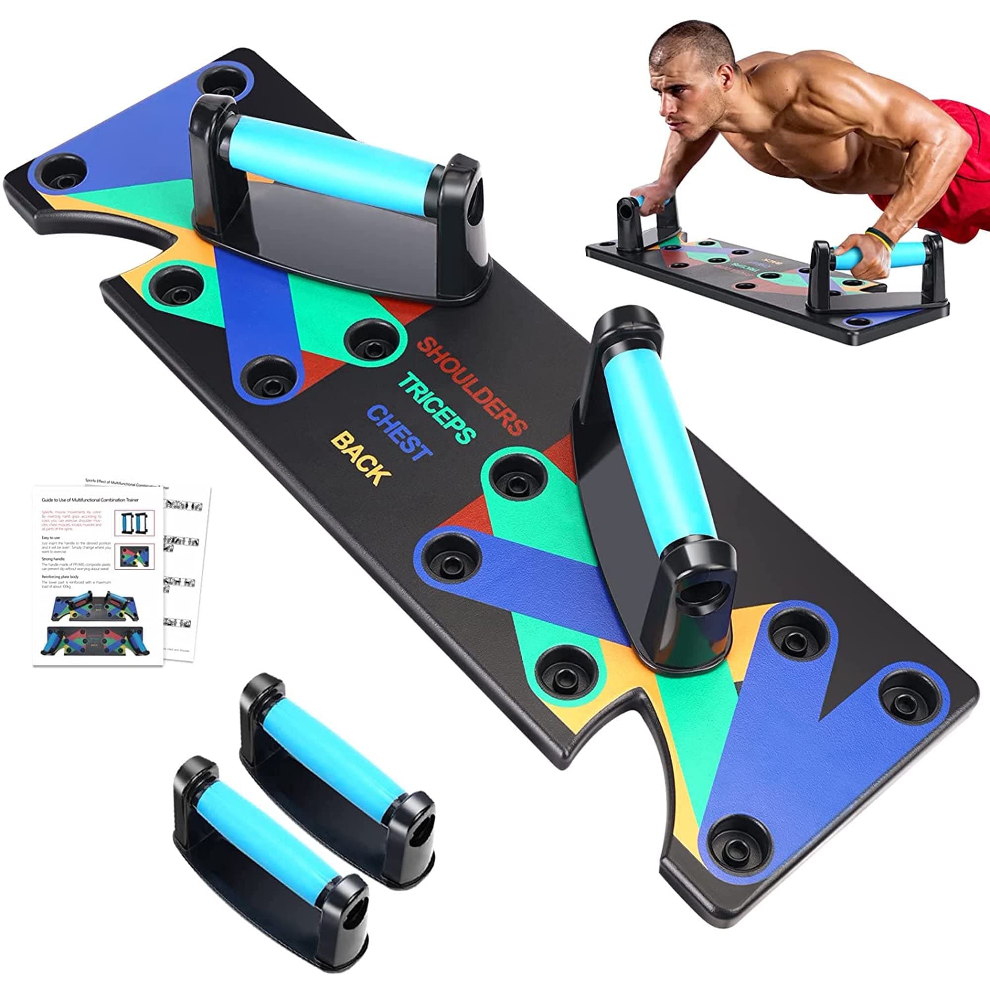 SICHER 9 in-1 Push Up Rack Board, Home Workout Equipment Multi-Functional Push up Stands for floor Exercise System Fitness Exercise Body Strength Training Equipment
