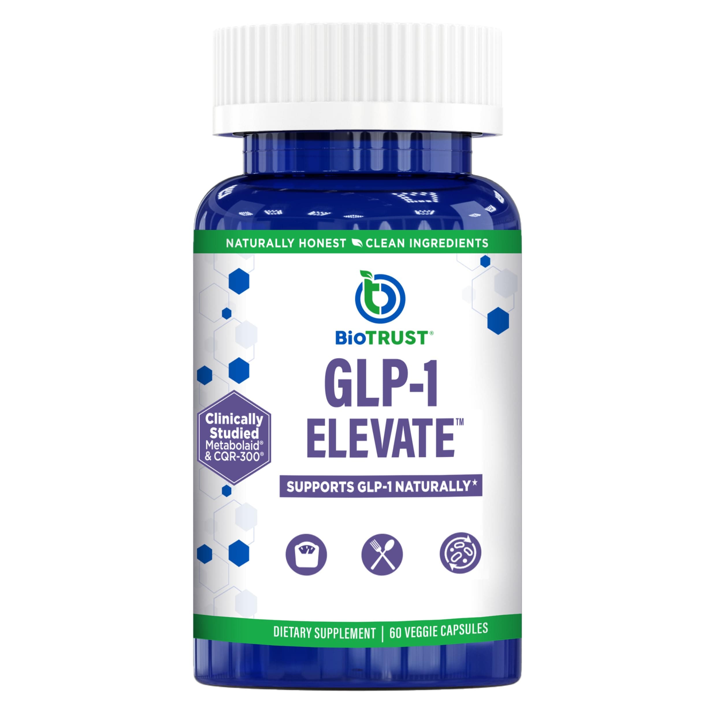 GLP1 Elevate™ - GLP-1 Booster Supplement | Curb Cravings & Support Metabolic Health | Increase Natural Production with Clinically Studied Ingredients | 30 Servings