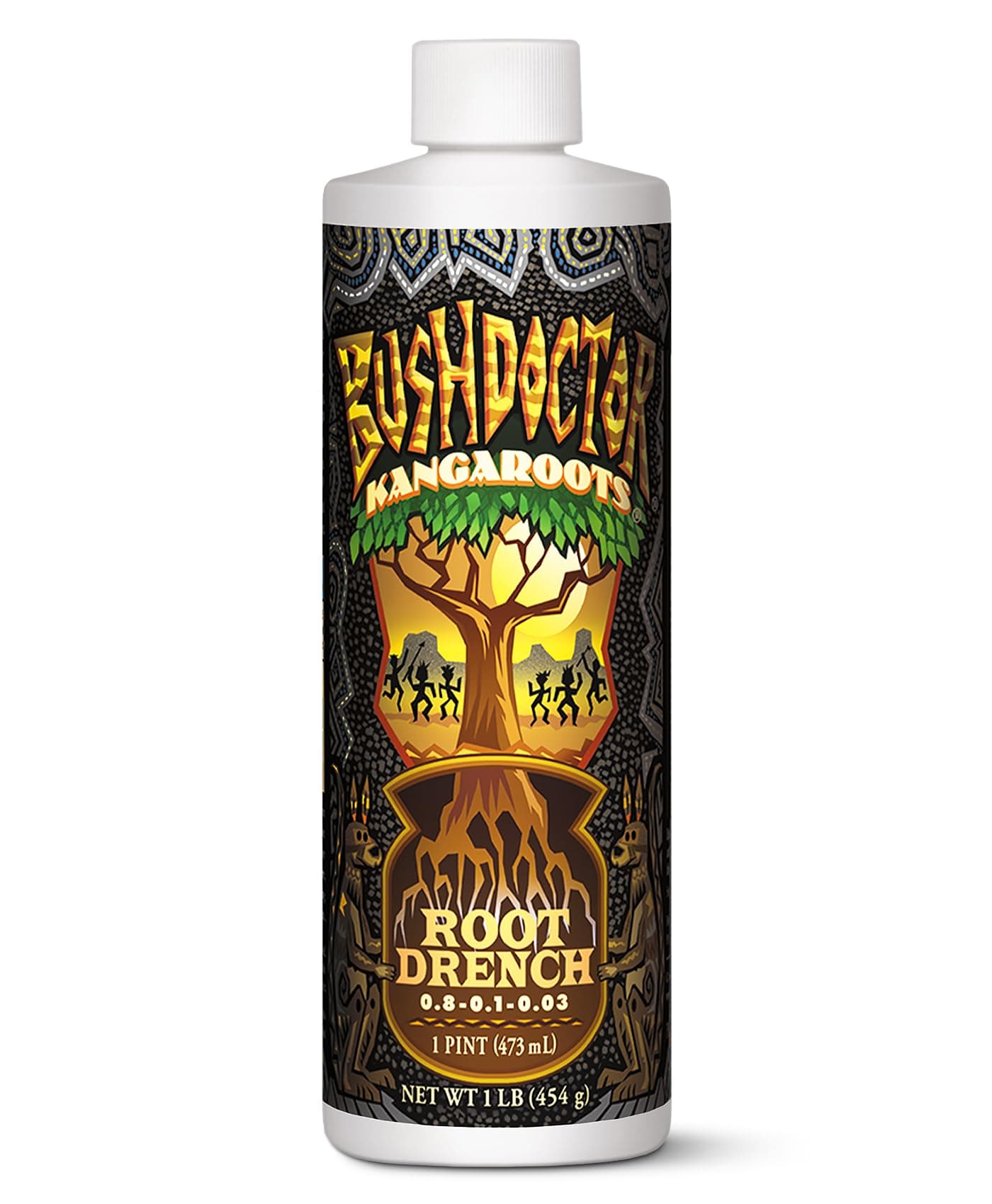 Foxfarm Bushdoctor Kangaroots Liquid Root Drench - Root Inoculant to Develop Root Mass, Full of Microbes and Nutrients Formula for Hydroponic & Soil Application - NPK 0.8-0.1-0.03 (Pint)