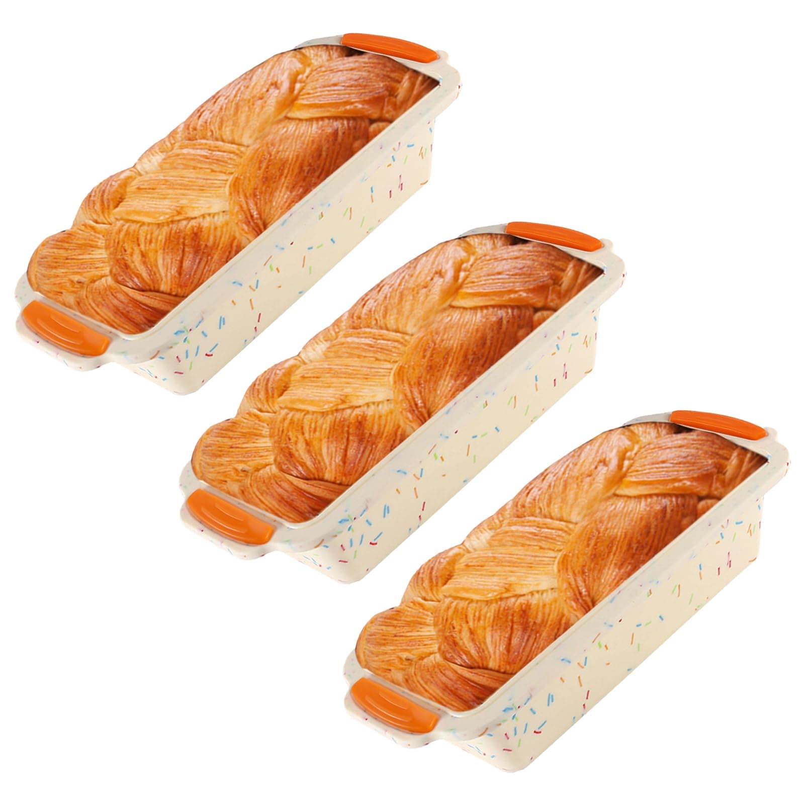 Bread Mold, 3 Pack Silicone Bakery Loaf Pan, Toast Bread Pans, 11.4×5×2.6 Inch, Non-stick and Easy to Release, Easy to Clean, Dishwasher Safe, BPA Free Silicone Baking Mold for Homemade Cakes