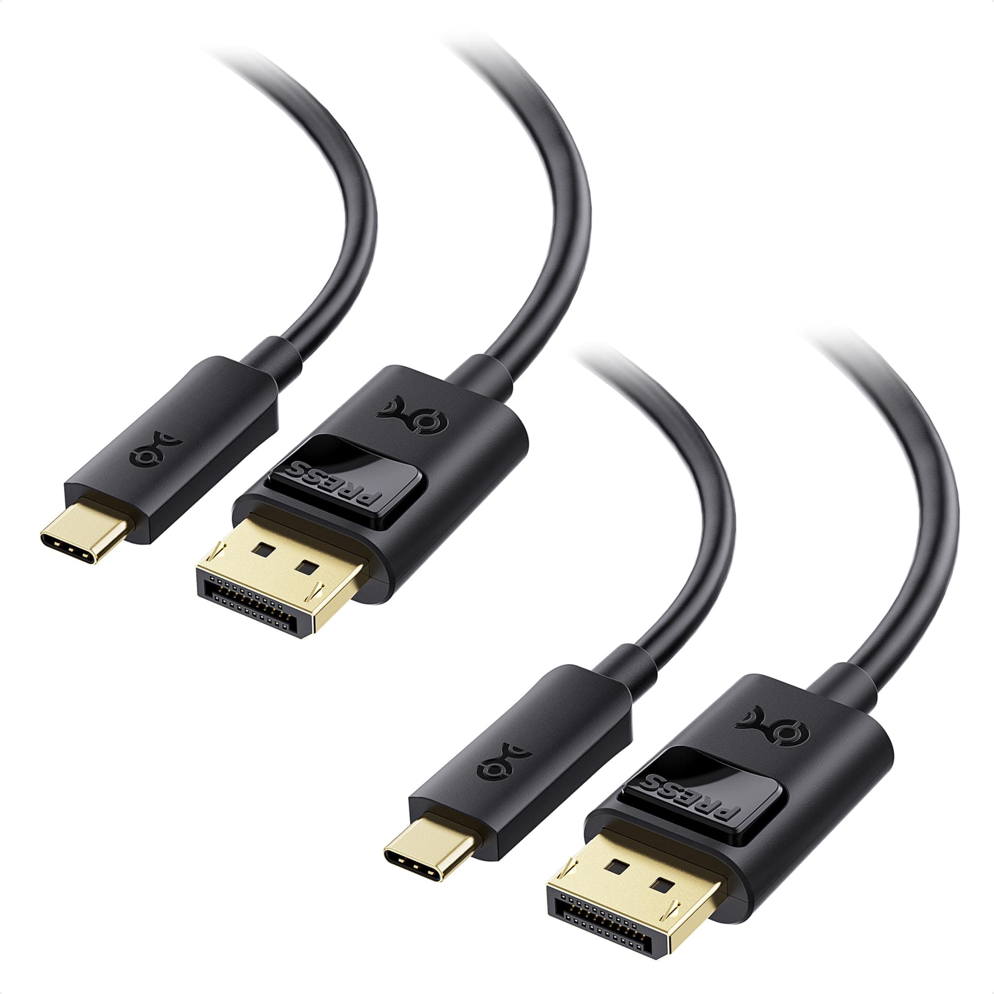 Cable Matters 2-Pack Unidirectional USB C to DisplayPort 1.4 Cable - 6ft, Support 8K@60Hz / 4K@240Hz, Thunderbolt 4 to DisplayPort Cable, Display Port to USB C, Black - Not for Portable USBC Monitor