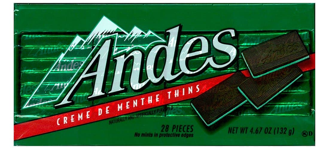 Andes Creme De Menthe Thin Mints - After Dinner Mints - Rectangular Chocolate Sandwich Mint Candies – 4.67 Oz, 28 Count