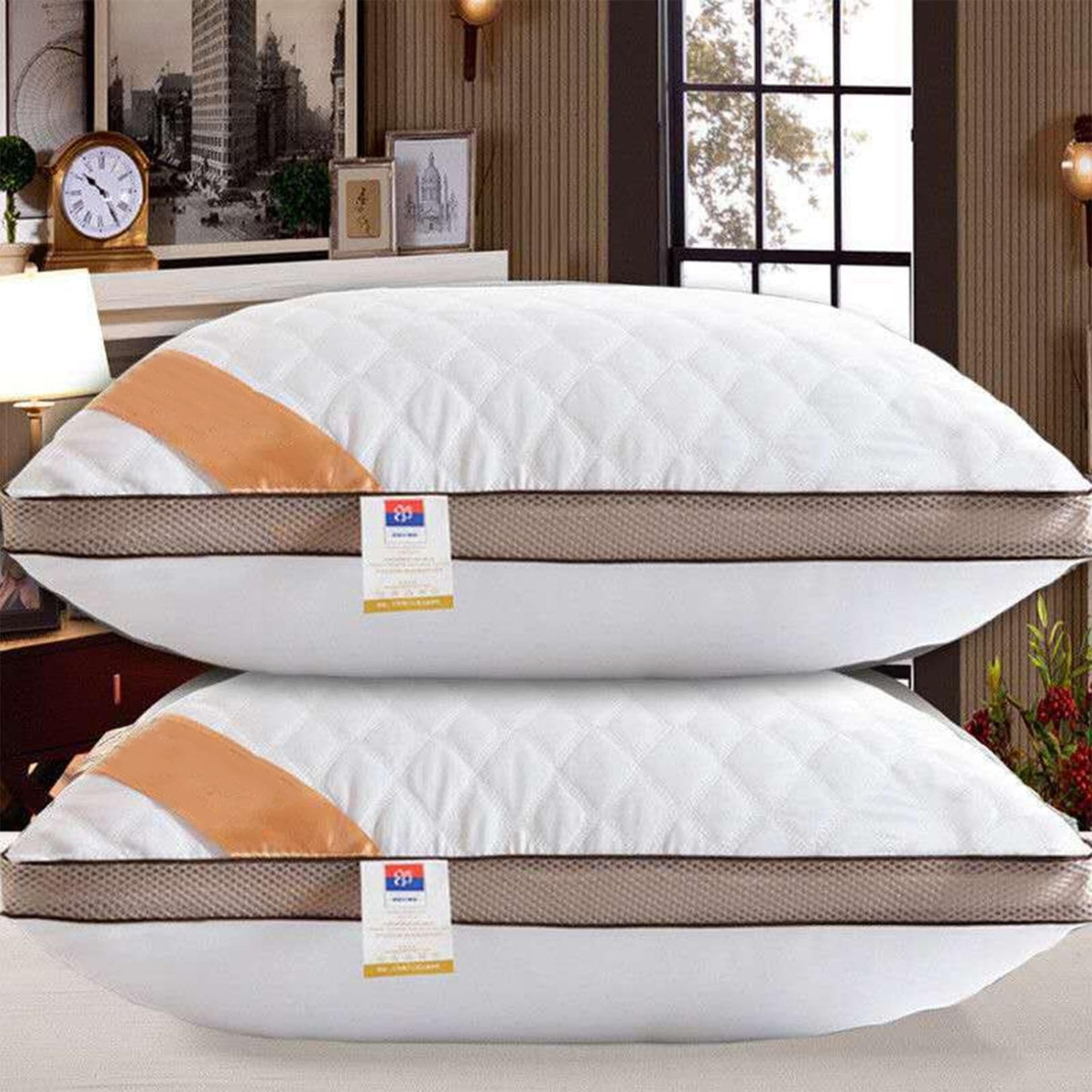 Hotel Pillows, Hotel-Grade Pillows Core, Soft and Supportive Bed Pillow for Sleeping, Soft Pillow for Back Side and Stomach Sleepers 1PC (A)