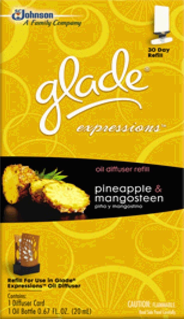 Glade Expressions Oil Diffuser Refill, Pineapple and Mangosteen, 0.67 Ounce (Pack of 2)