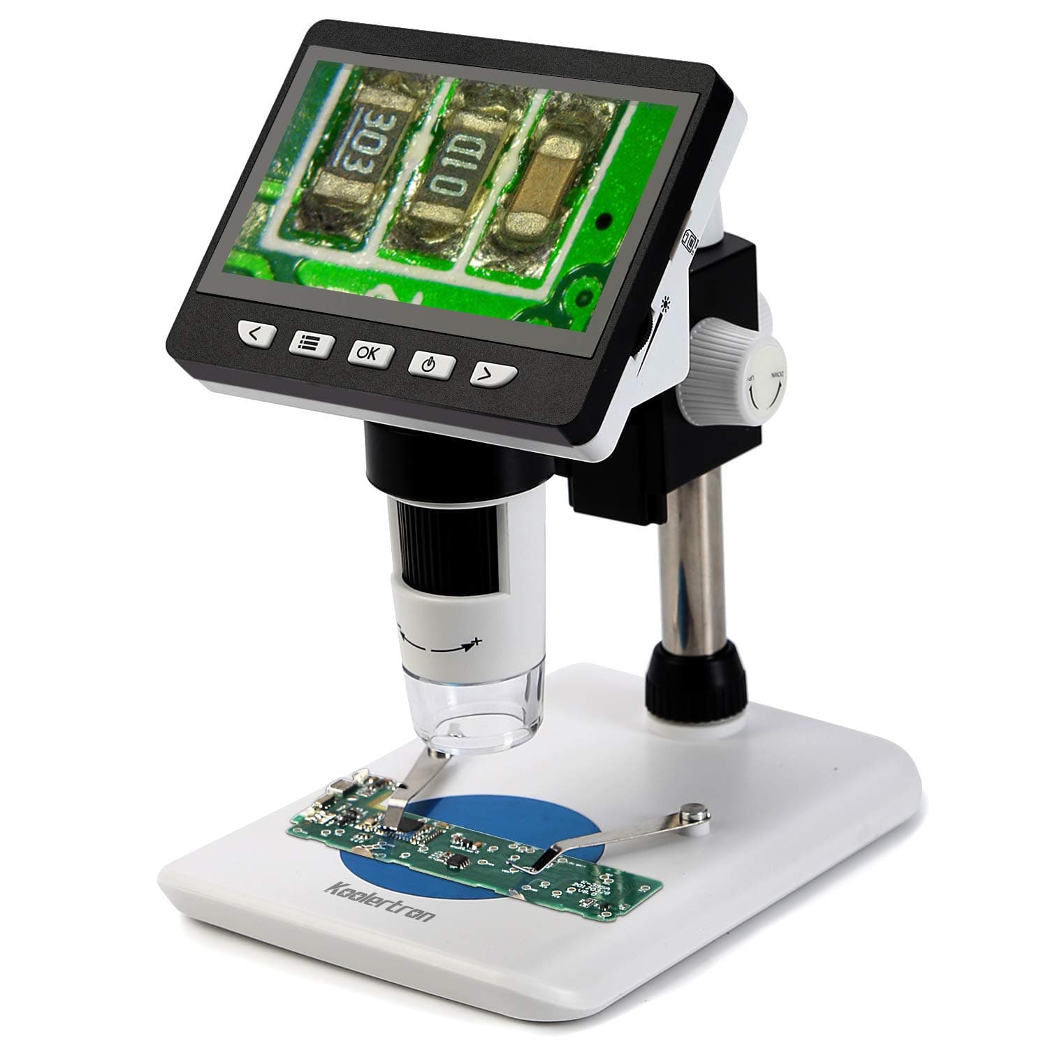 Koolertron 4.3 inch LCD Digital USB Microscope 1080P 50X-1000X Magnification Zoom Handheld Endoscope Inspection Camera Video Recorder,8 LED Adjustable Light,Rechargeable Lithium Battery