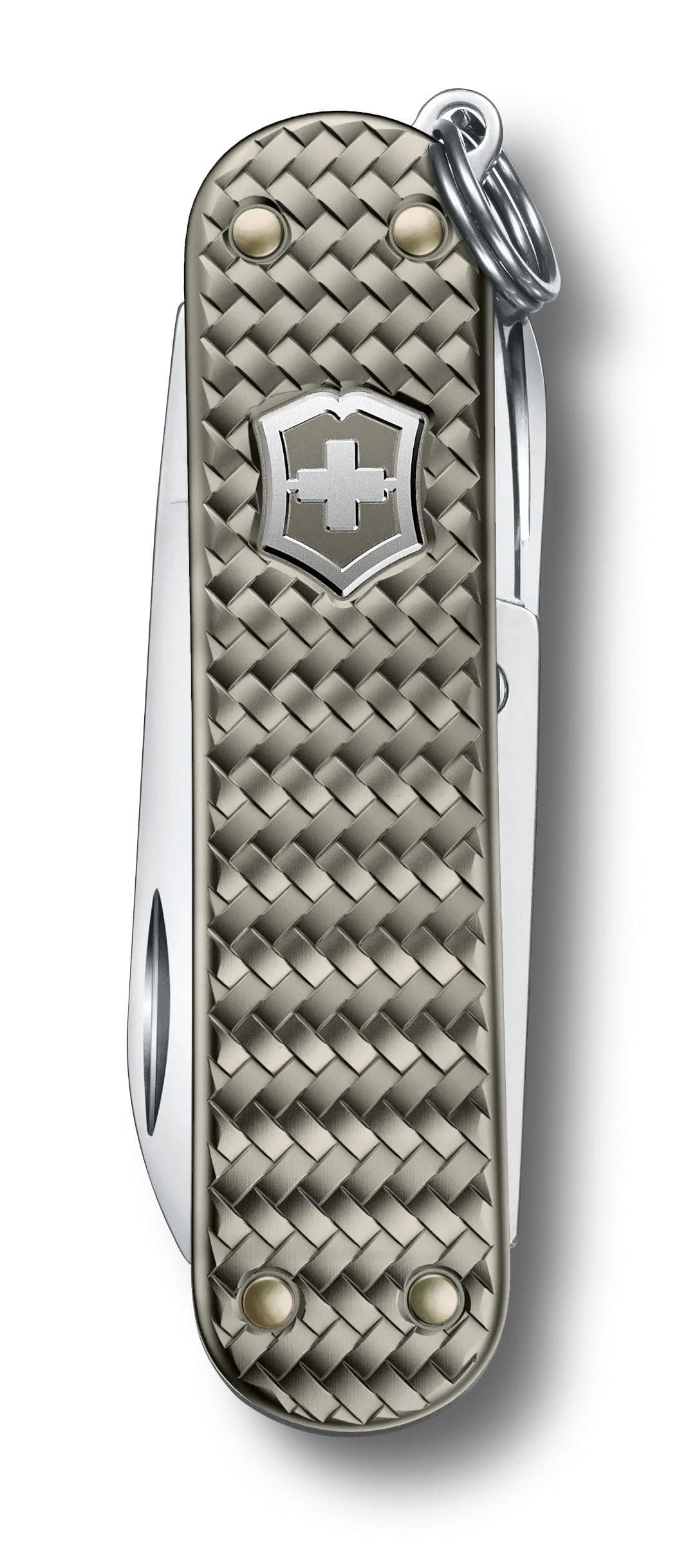 Classic SD Precious Alox Swiss Army Knife, Compact 5 Function Swiss Made Pocket Knife with Small Blade, Screwdriver and Key Ring - Infinite Grey
