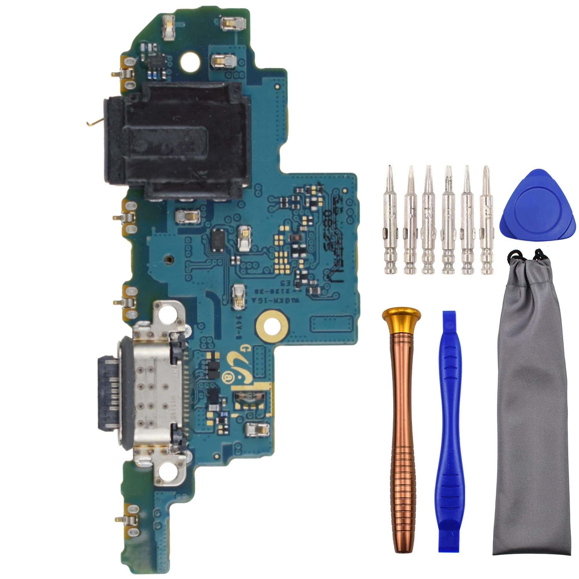 USB Charging Port Replacement Part Assembly Board for (US Version) Samsung Galaxy A52 5G SM-A526U with Microphone Headphone Jack and Tool Kit