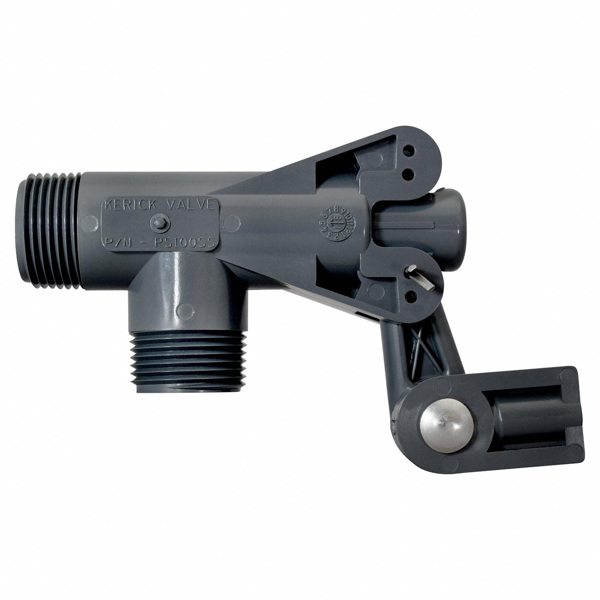 Kerick Valve PS125SS PVC Float Valve, Standard Mount, 124 gpm at 50 psi, 1-1/4" NPT Male