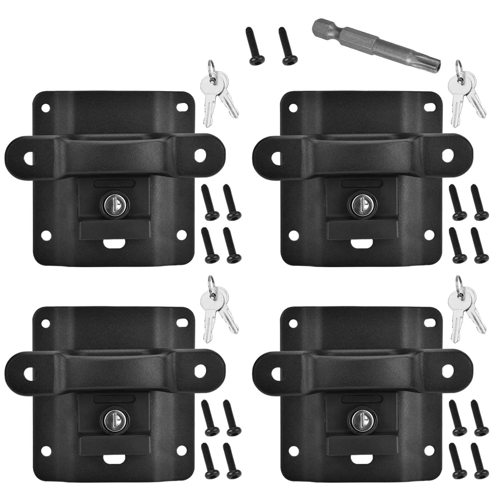 Bed Tie Down Anchors Brackets Box Link with Plates Compatible with 2015-2021 F150 F250 F350 FL3Z99000A64B FL3Z-9928408-AB