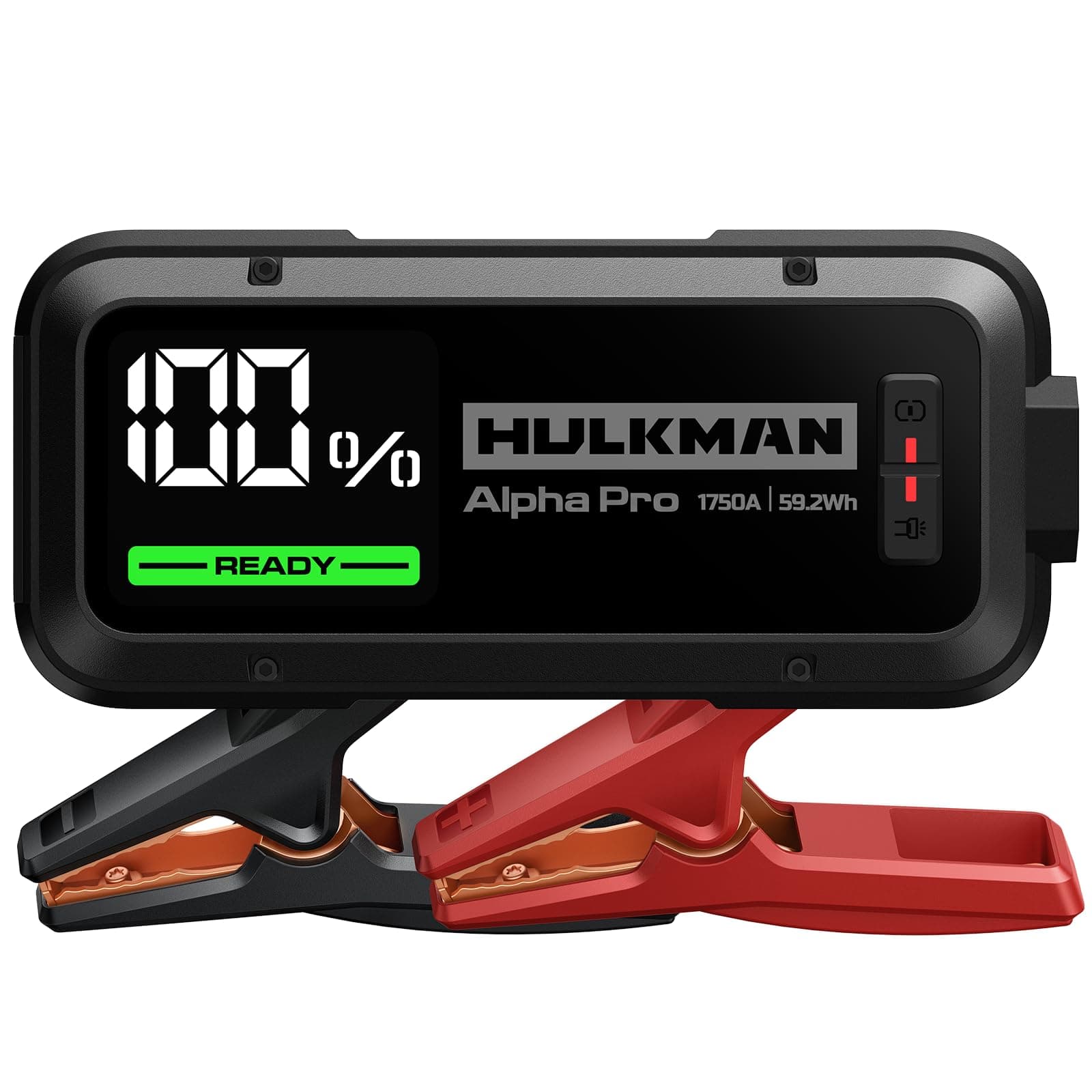 Alpha Pro, Solid Black, 1750A 59.2Wh Smart Jump Starter, PD65W in&Out Car Battery Pack, 12V Portable Jumper, for 8.0L Gas and 5.0L Diesel Engines, Jump Box with 3.3" LED Display