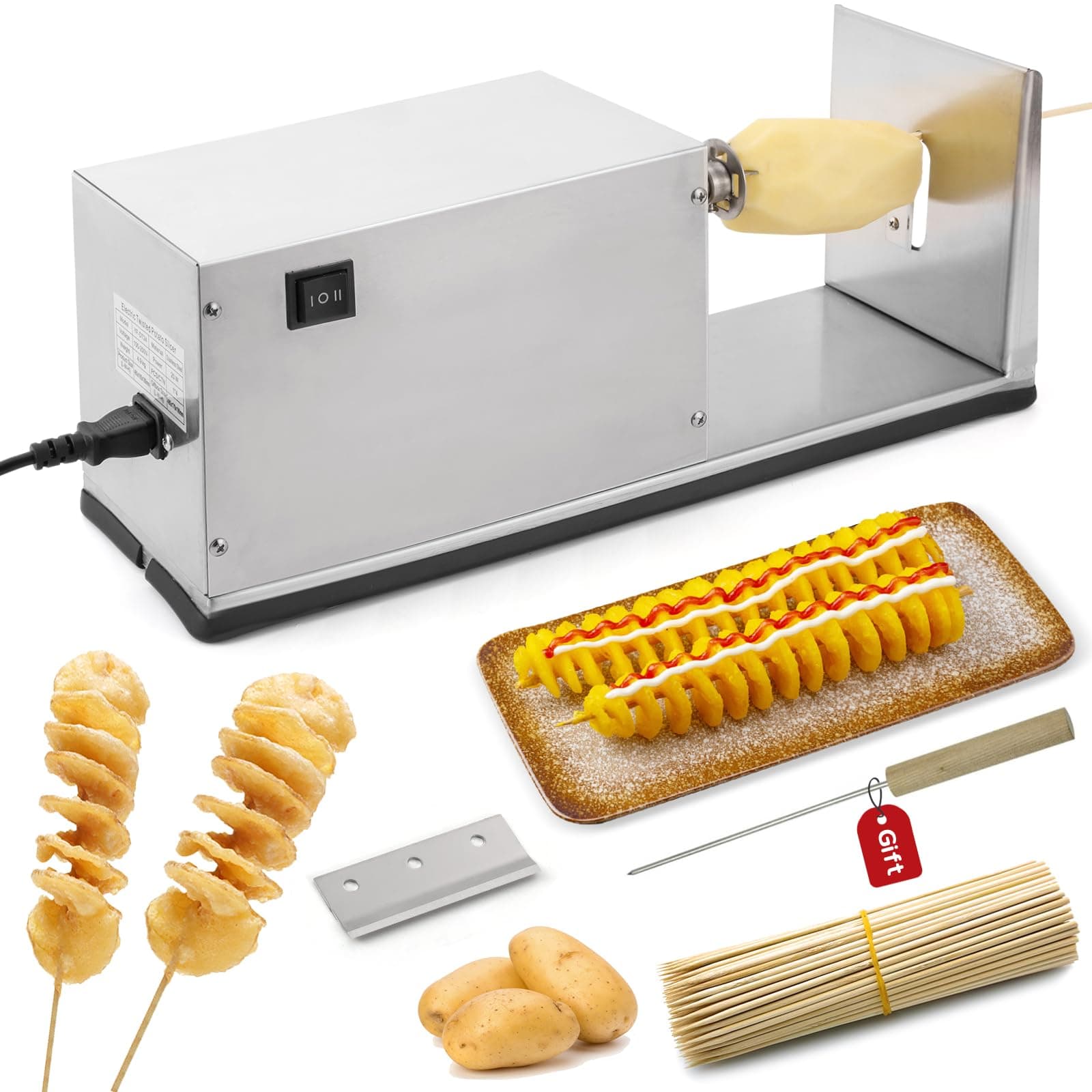 Electric Potato Spiral Cutter Cutting Machine Tornado Potato Machine