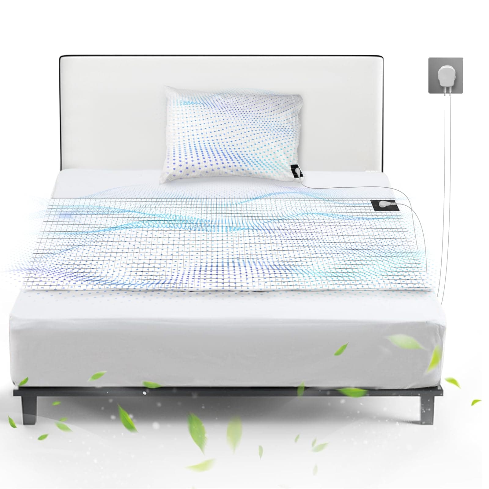 Grounding Mat Earthing UK, Grounding Bed Sheet with 10% Silver Fiber & 90% Organic Cotton, Natural Wellness and Healthy Earth Energy Mat (Bed Sheet +Pillowcase)