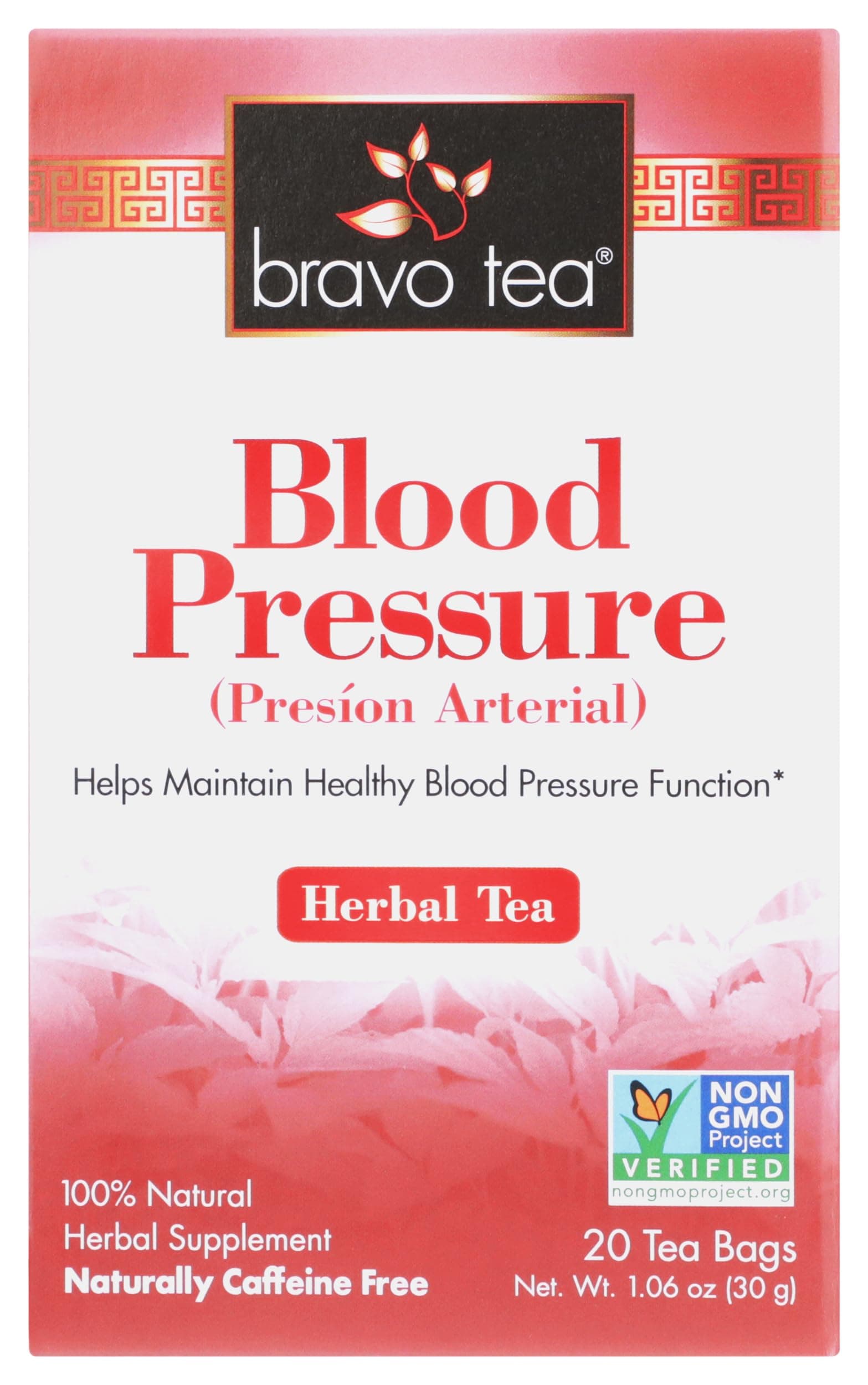 Bravo Tea Blood Pressure Caffeine Free 20 Tea Bags