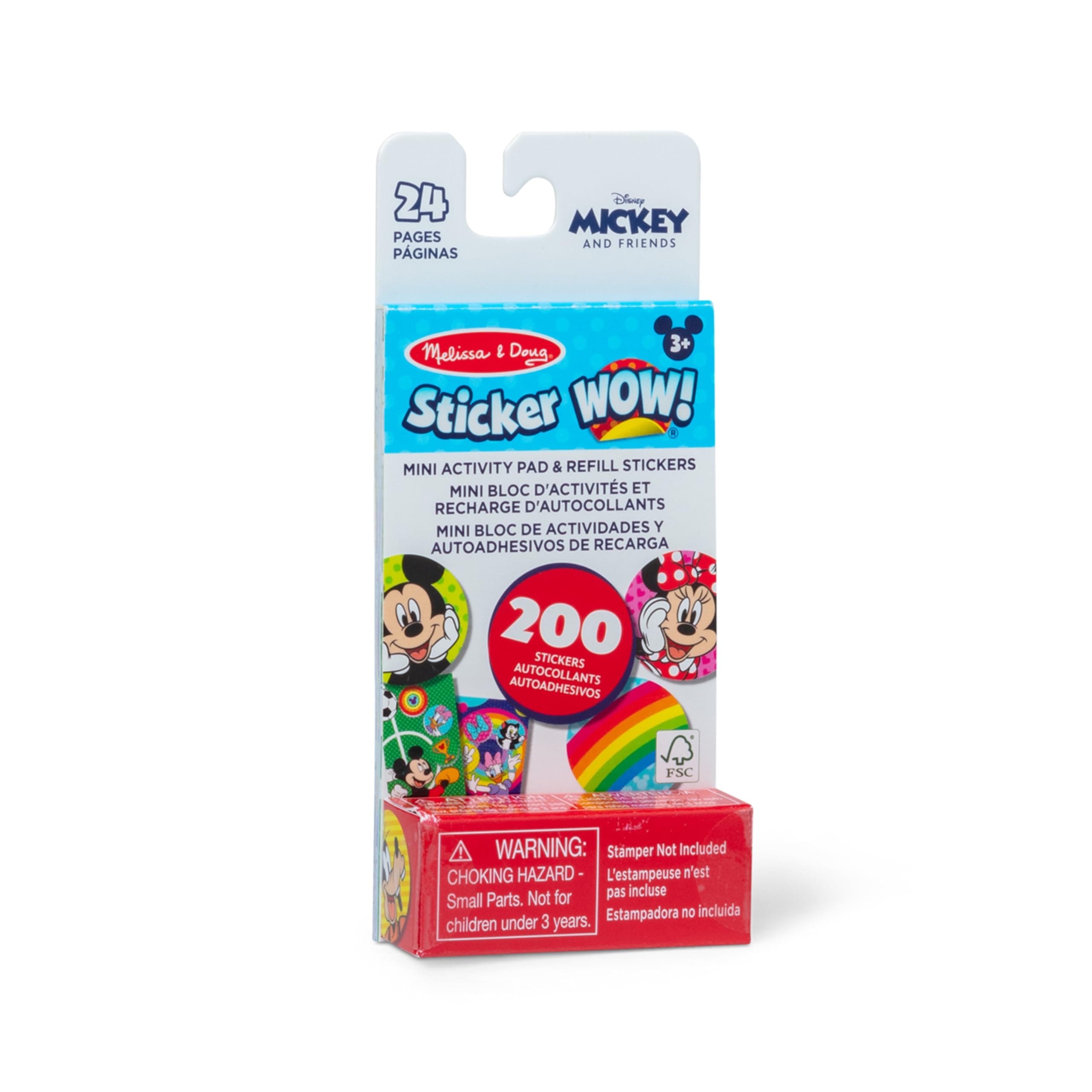 Sticker Wow!™ Mini Activity Pad and 200+ Refill Stickers for Stamper Arts and Crafts Fidget Toy Collectibles – Assorted Disney