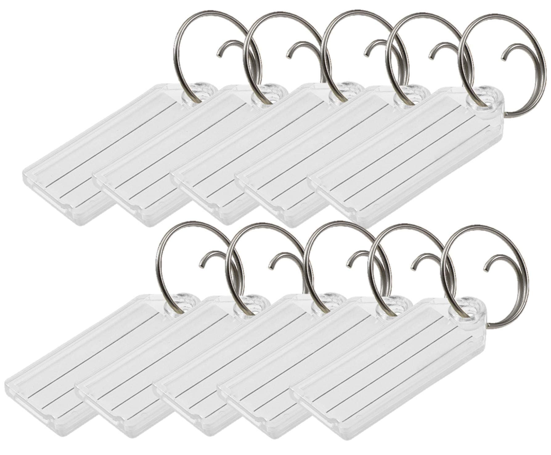 Lucky LineKey Tag with Tang Easy Key Ring, Clear, Box of 100 (1230010)