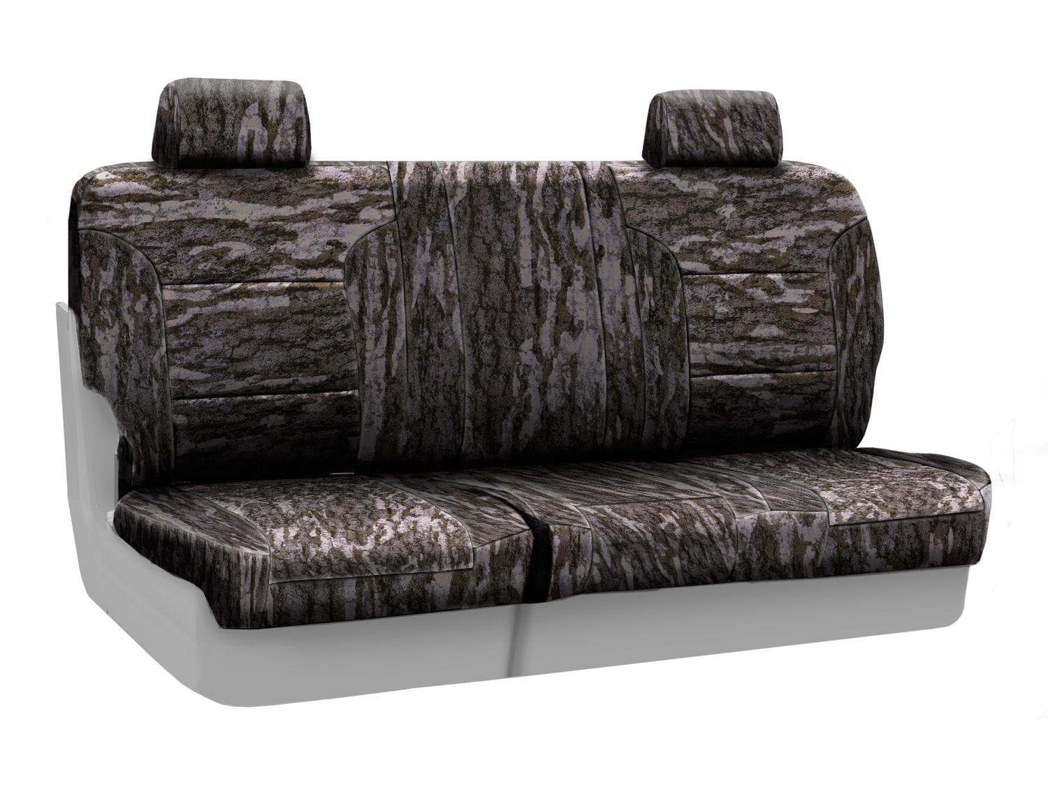 Coverking Rear Split Bench Custom Fit Seat Cover for Select Ford Models - Neosupreme (Mossy Oak Bottomland Camo Solid)