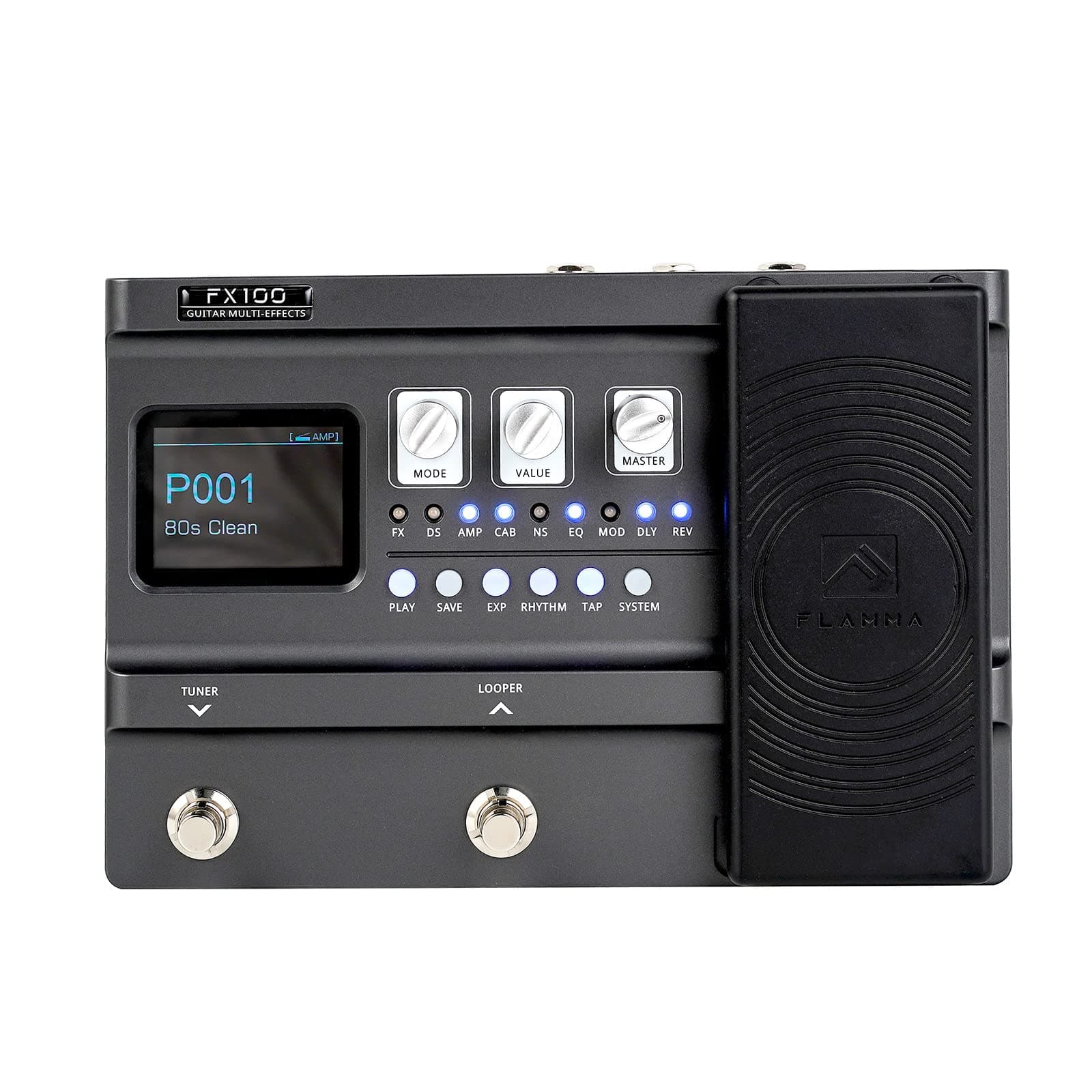 LAMMA FX100 Guitar Pedal Multi-Effects Processor with Looper Amp Modeling 151 Built-In Effects 200 Presets Expression Pedal 3rd Party IR Headphone OTG for Performance Practice Live Streaming