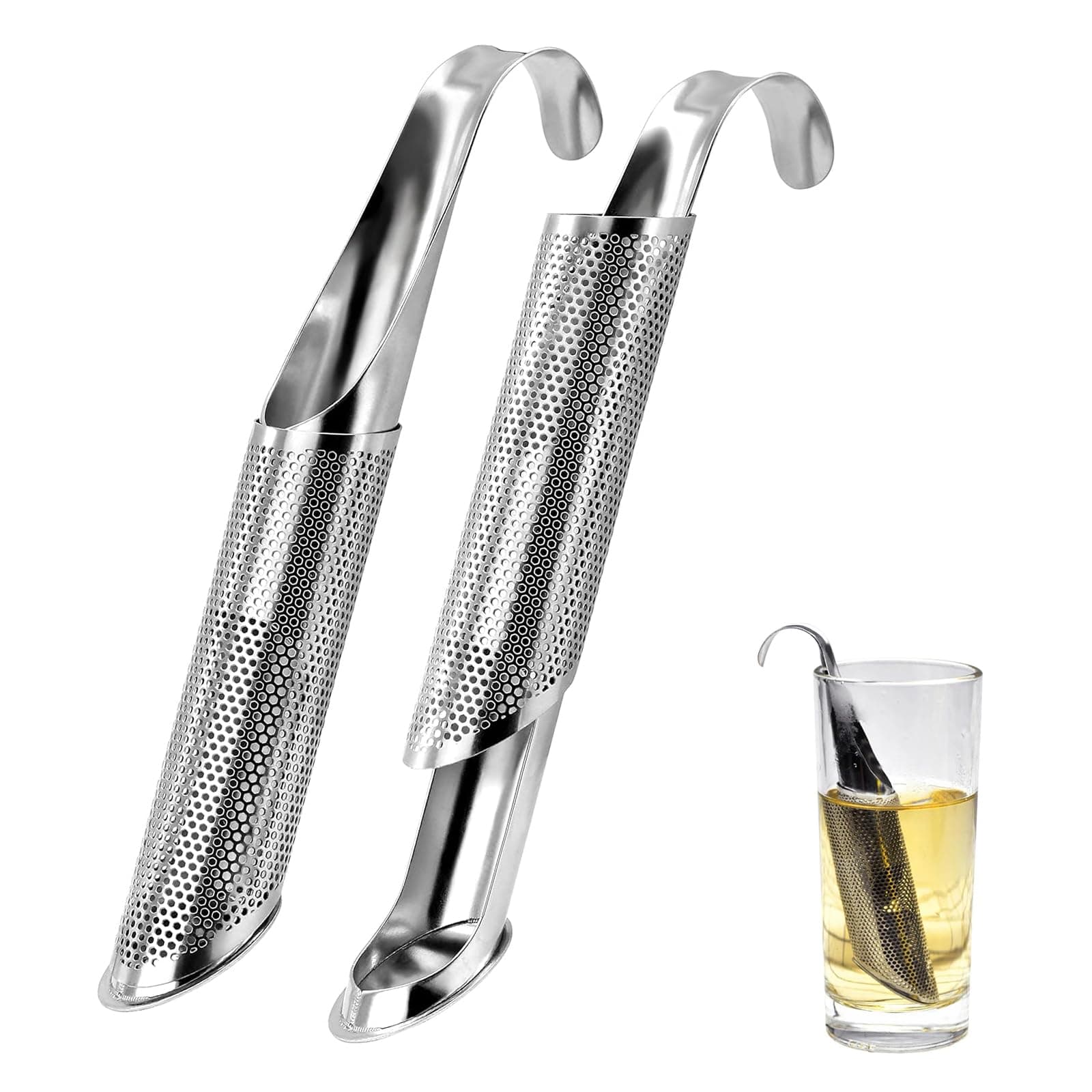 Big Bargain Store Tea Strainers for Fine Loose Tea, 2 Pack Tea Infuser, Stainless Steel Extra Fine Mesh Loose Leaf Tea Steeper, Long-Handle Tea Filter for Tea, Rose, Coffee, Spices
