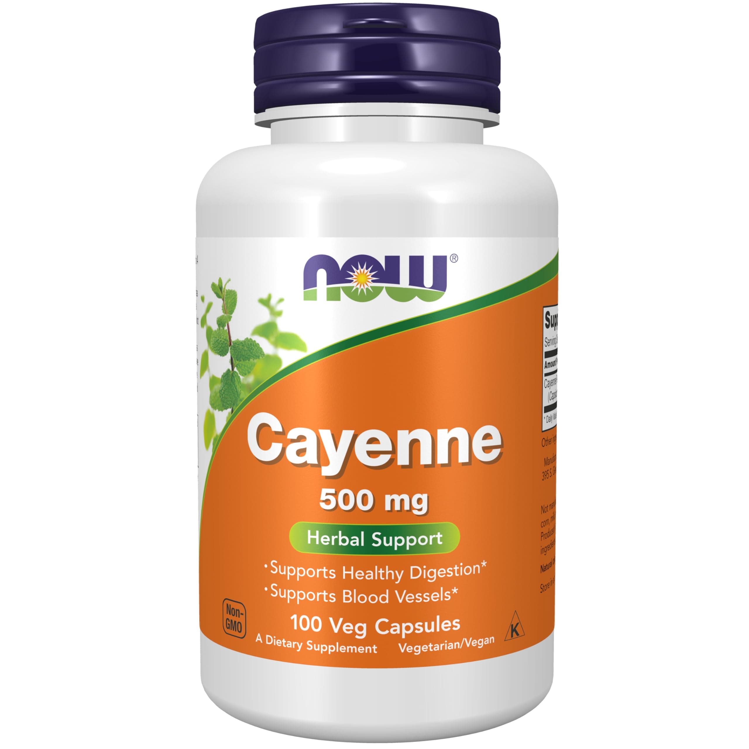 Supplements, Cayenne (Capsicum annuum) 500 mg, Herbal Support, 100 Veg Capsules