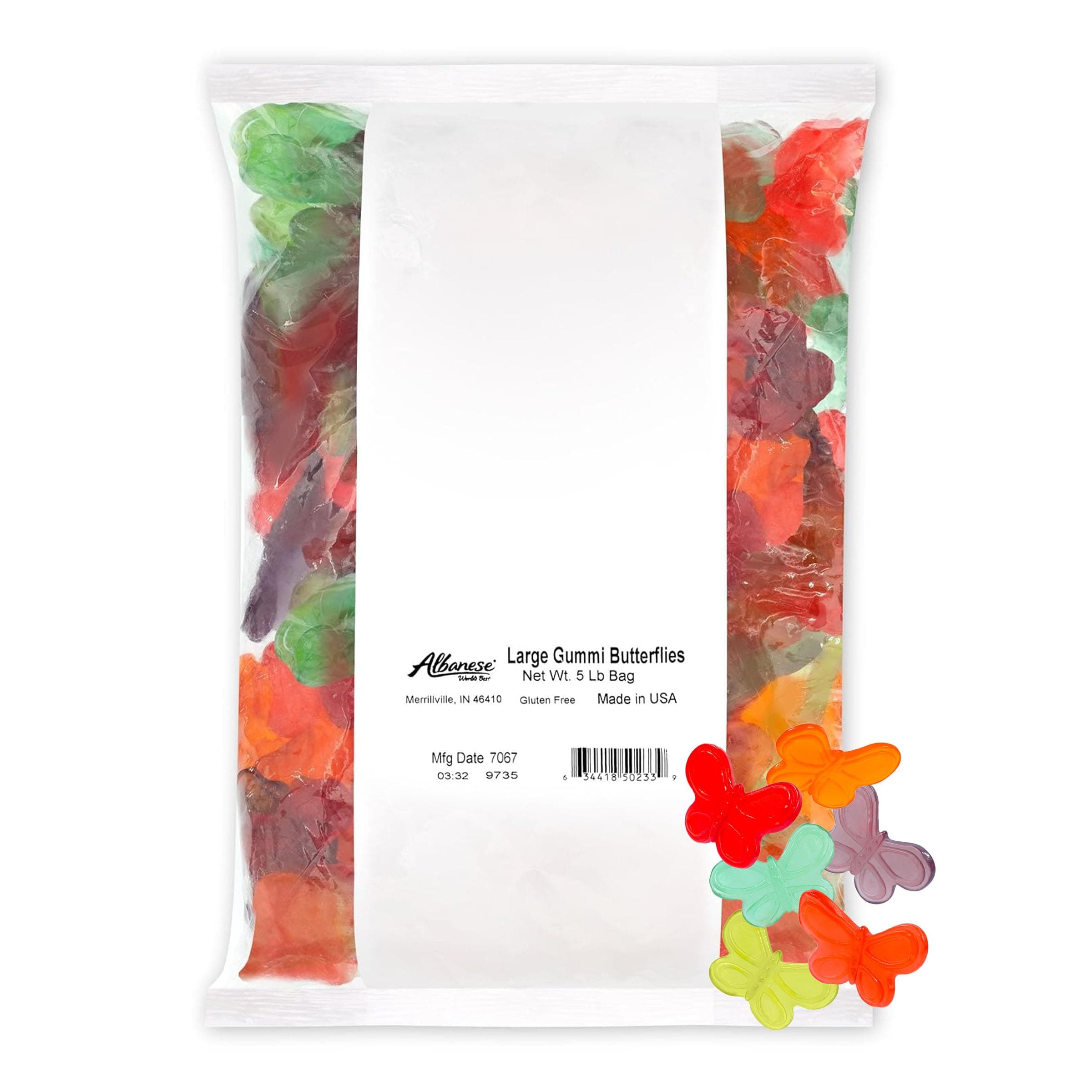 Candy, Large Gummi Butterflies, 5-pound Bag