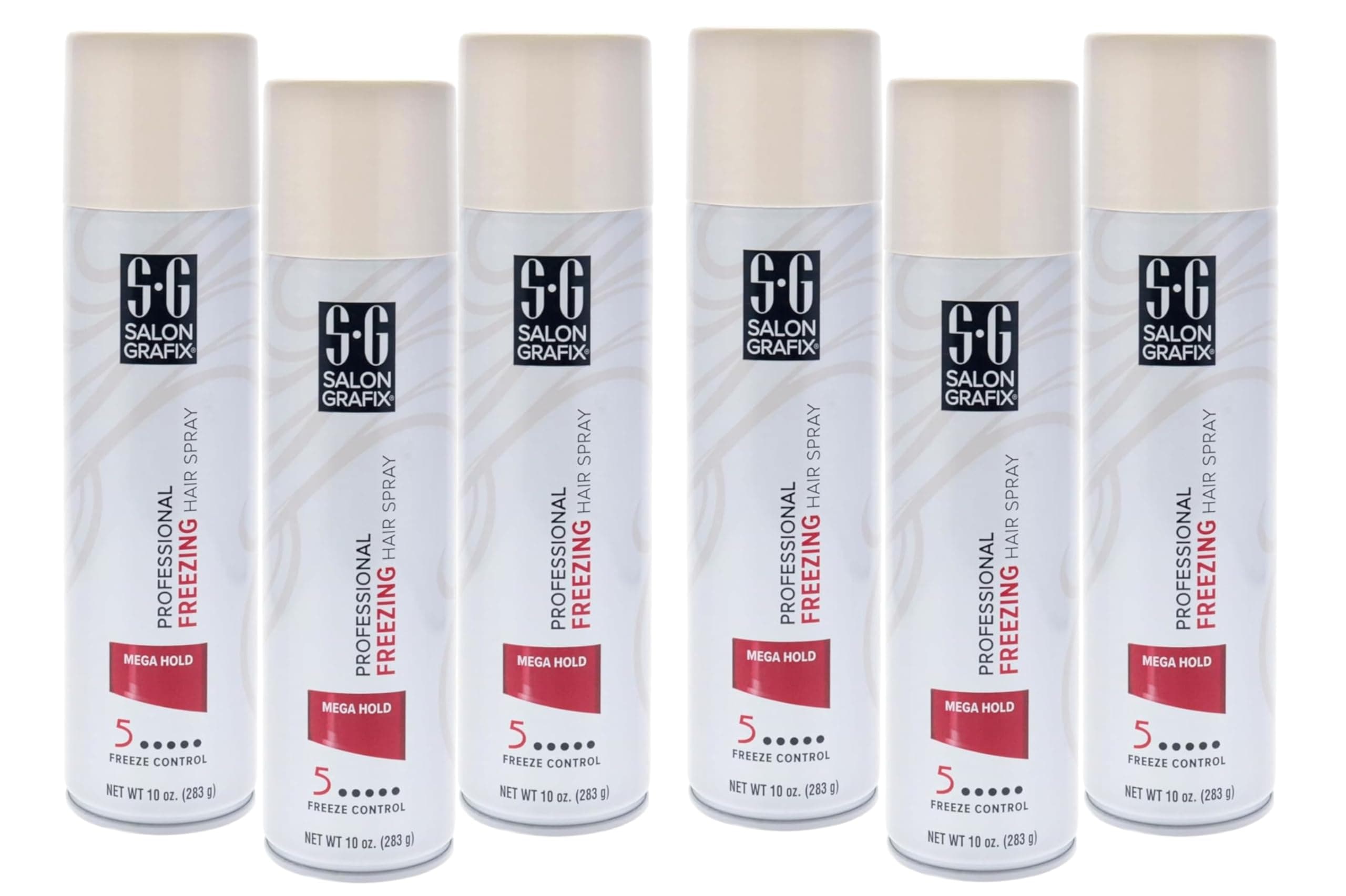 Salon Grafix Hairspray Freezing Mega Hold 10 Ounce (295ml) (6 Pack)