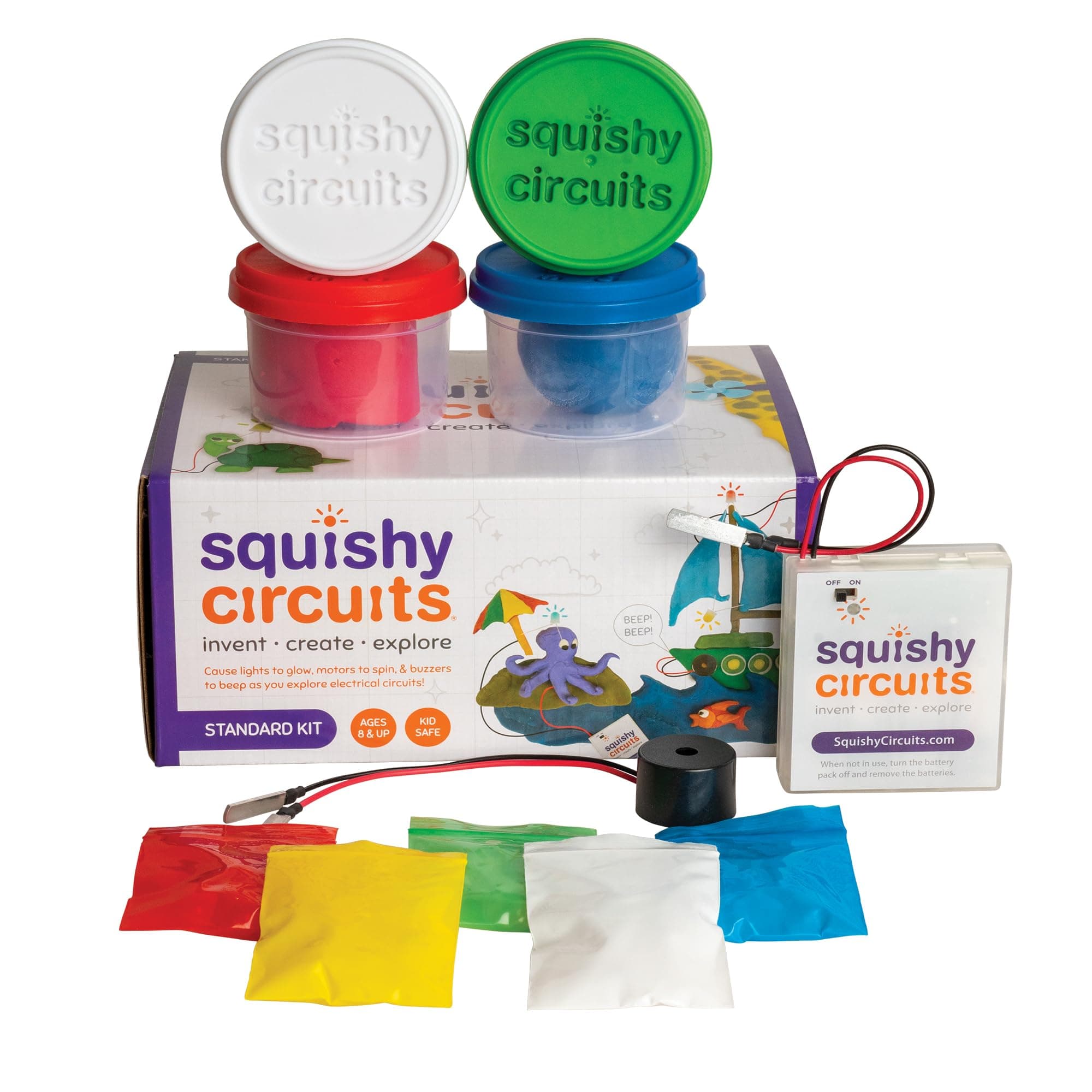 Squishy Circuits Standard Kit - Explore Electrical Circuits with Play Dough - STEM Science Kits for Kids Age 8-12 - Fun and Educational at Home, Classroom, Camp, and More!