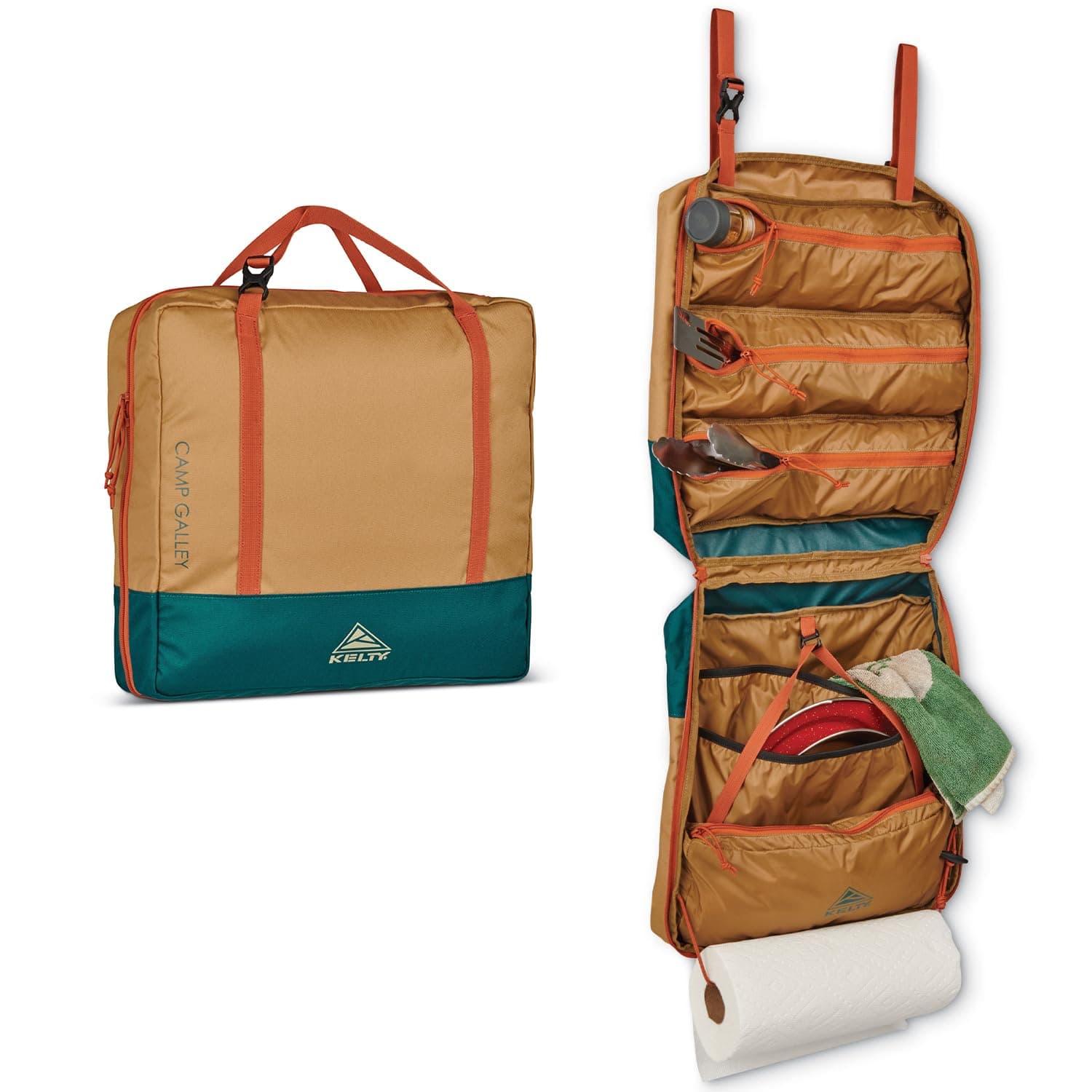 Kelty Camp Galley Deluxe – Camp Kitchen Organization Kit, Deep Pockets, Paper Towel Holder, Zippered Compartments for Outdoor Cooking Essentials