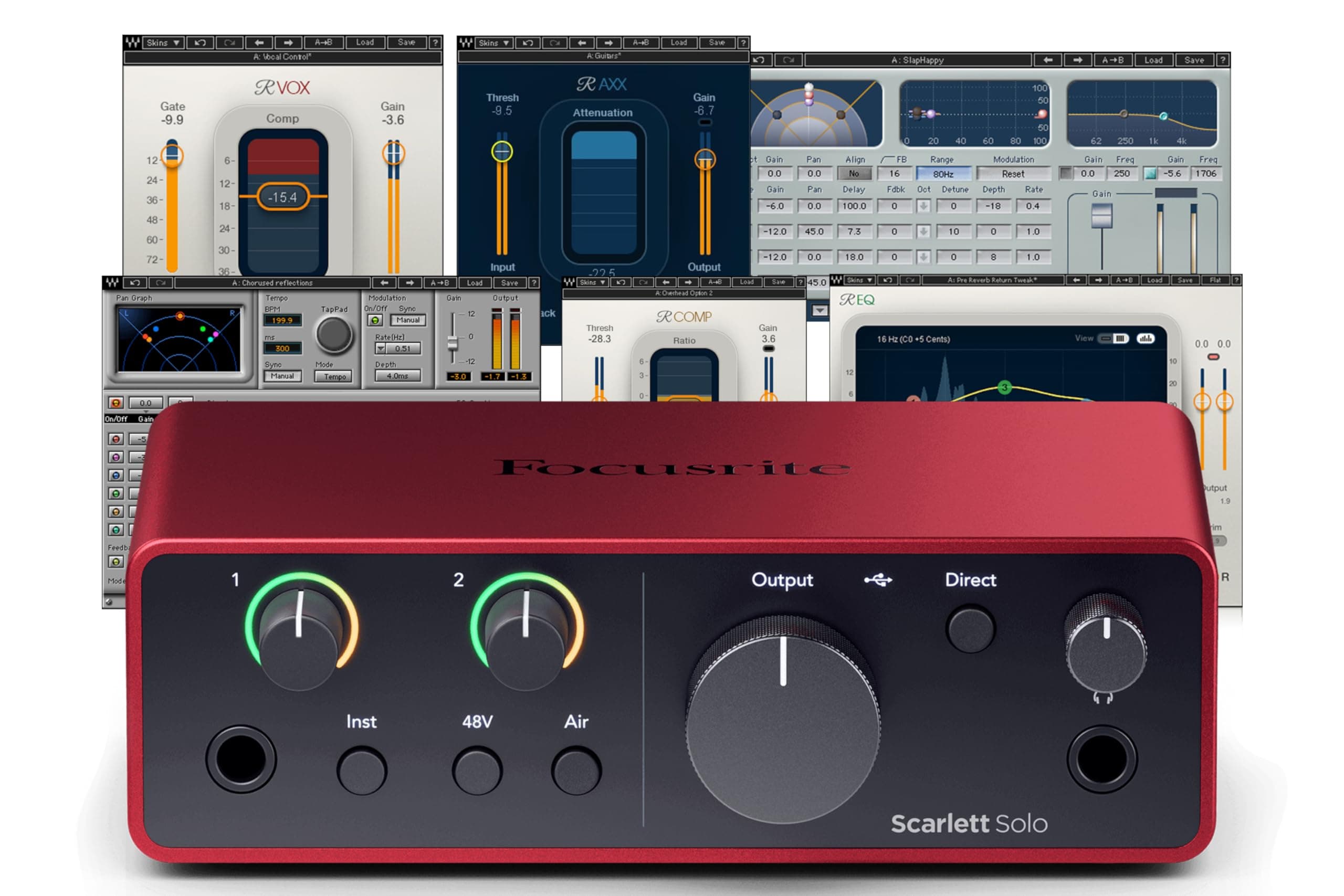 AudioDeluxe Focusrite Scarlett Solo (4th Gen) USB Audio Interface & Waves Musicians 2 Bundle